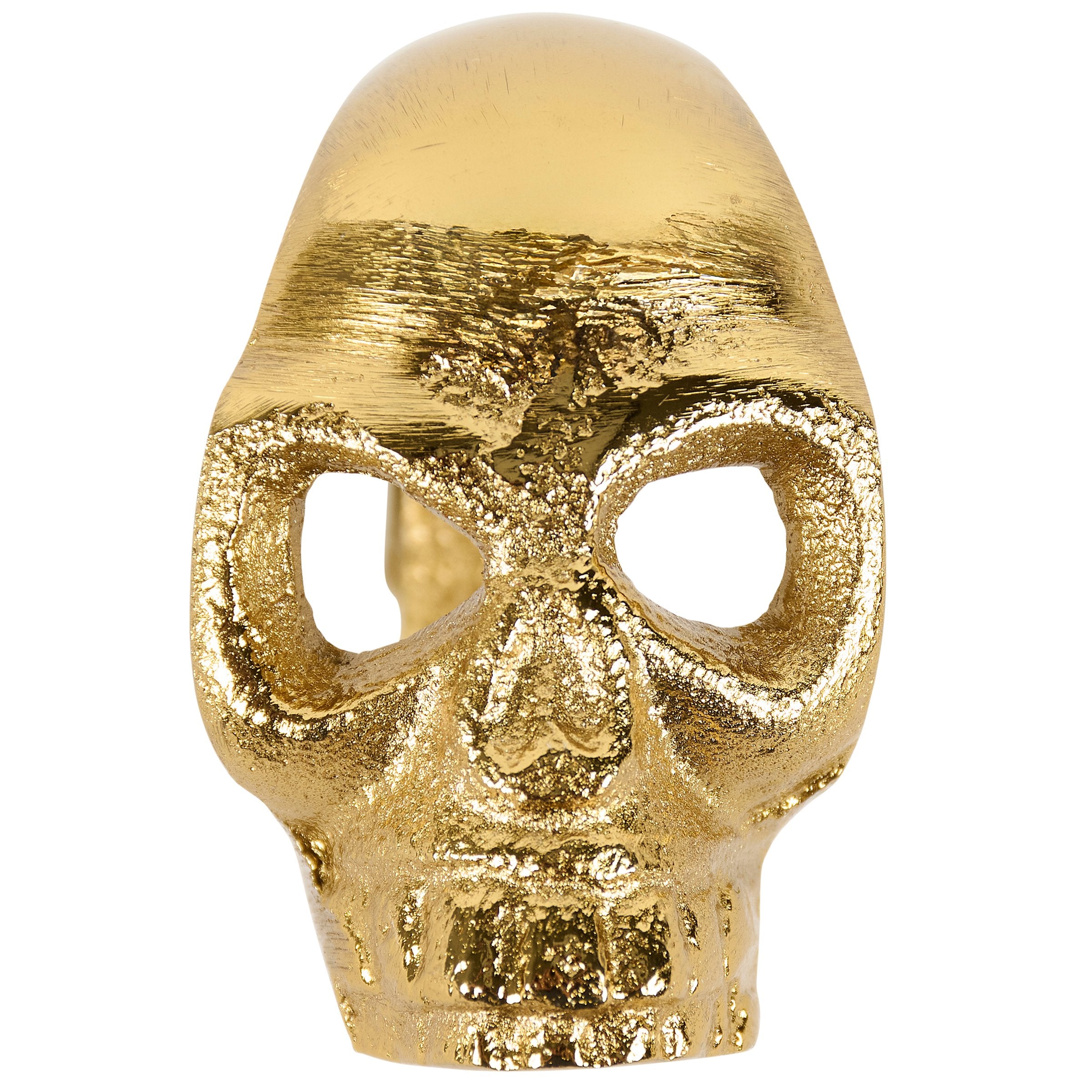 Spooky Chic Metallic Gold Skull Napkin Ring - Unique Halloween Table Decor