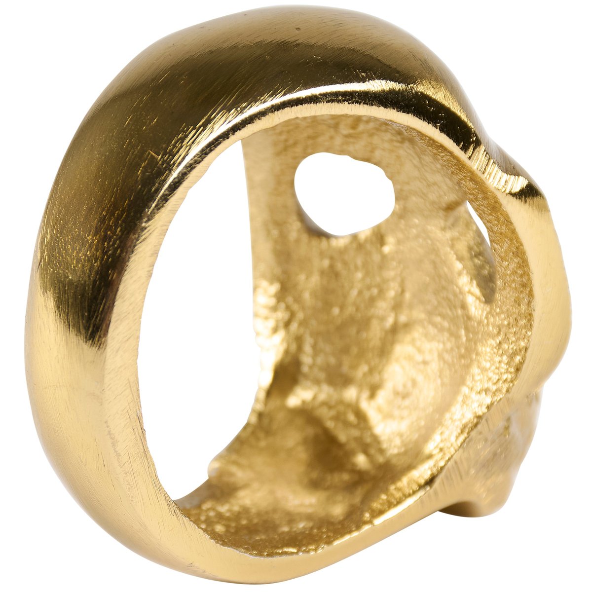 Spooky Chic Metallic Gold Skull Napkin Ring - Unique Halloween Table Decor