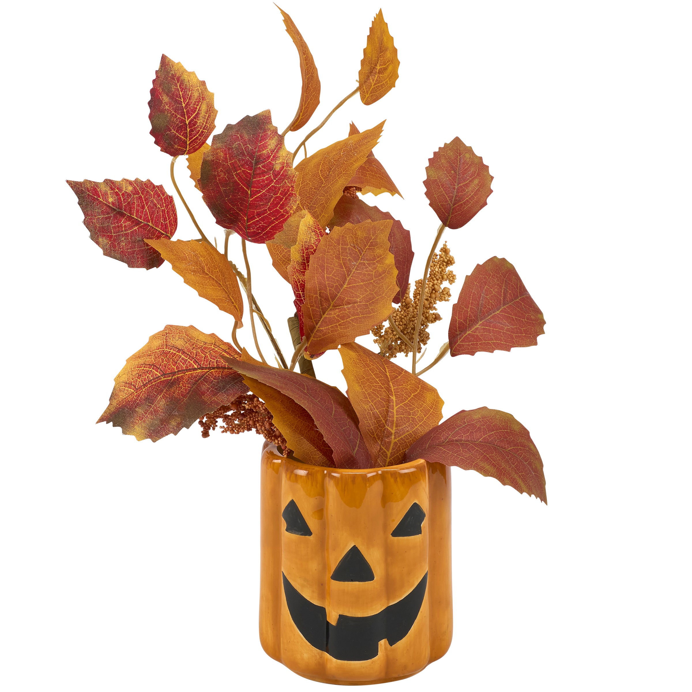 Charming Sculpted Ceramic Jack O'Lantern Vase - Festive Halloween Decor