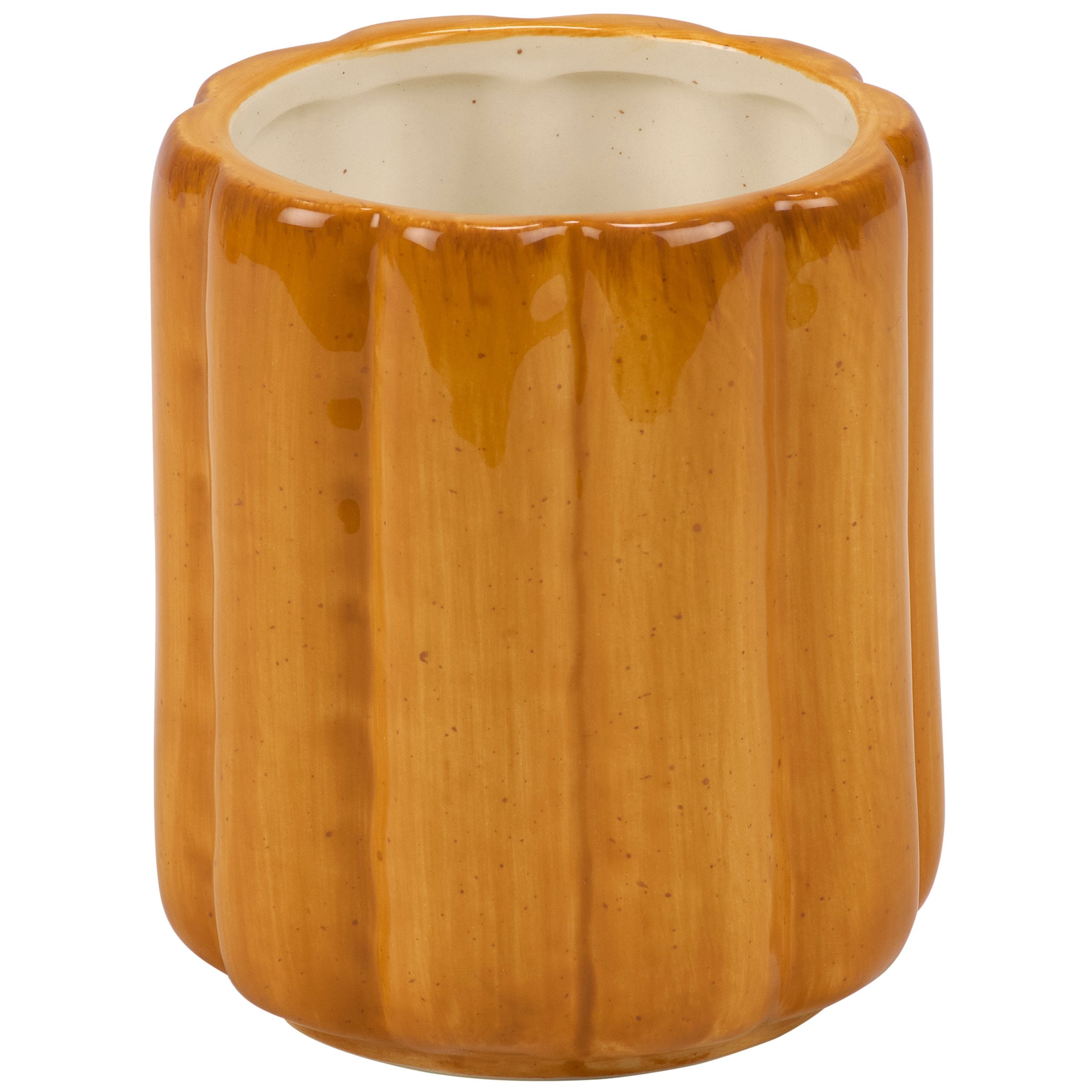 Charming Sculpted Ceramic Jack O'Lantern Vase - Festive Halloween Decor