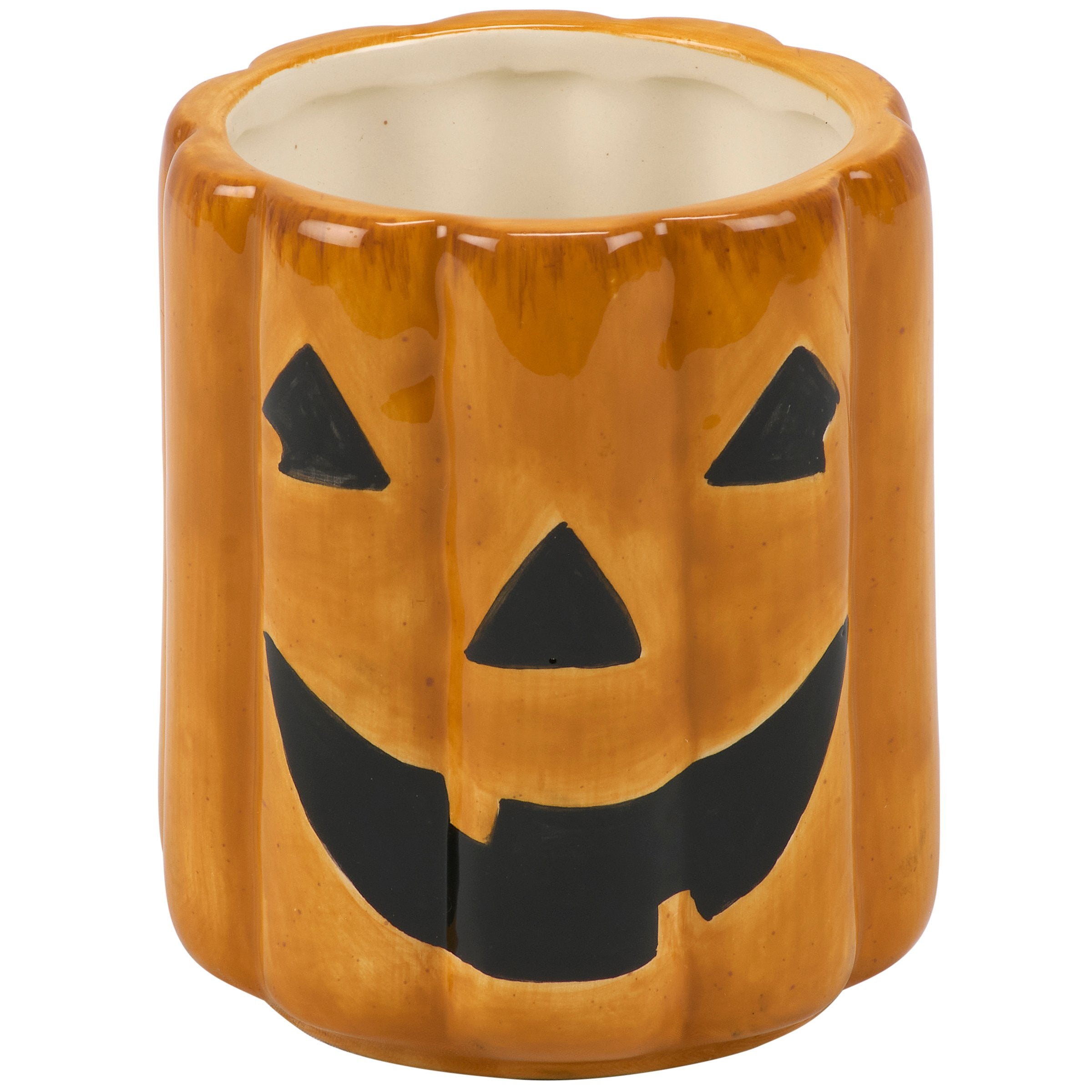 Charming Sculpted Ceramic Jack O'Lantern Vase - Festive Halloween Decor
