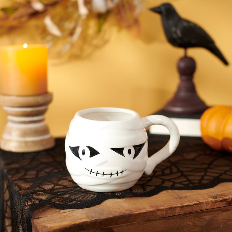 Spooky Halloween Ceramic Mummy Head Coffee Mug with Glaze Finish