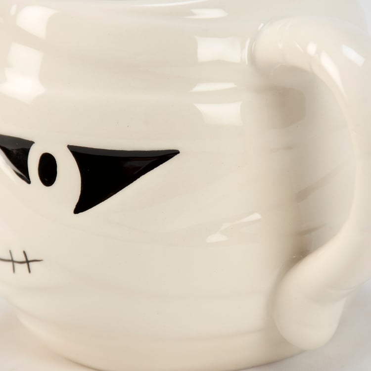 Spooky Halloween Ceramic Mummy Head Coffee Mug with Glaze Finish