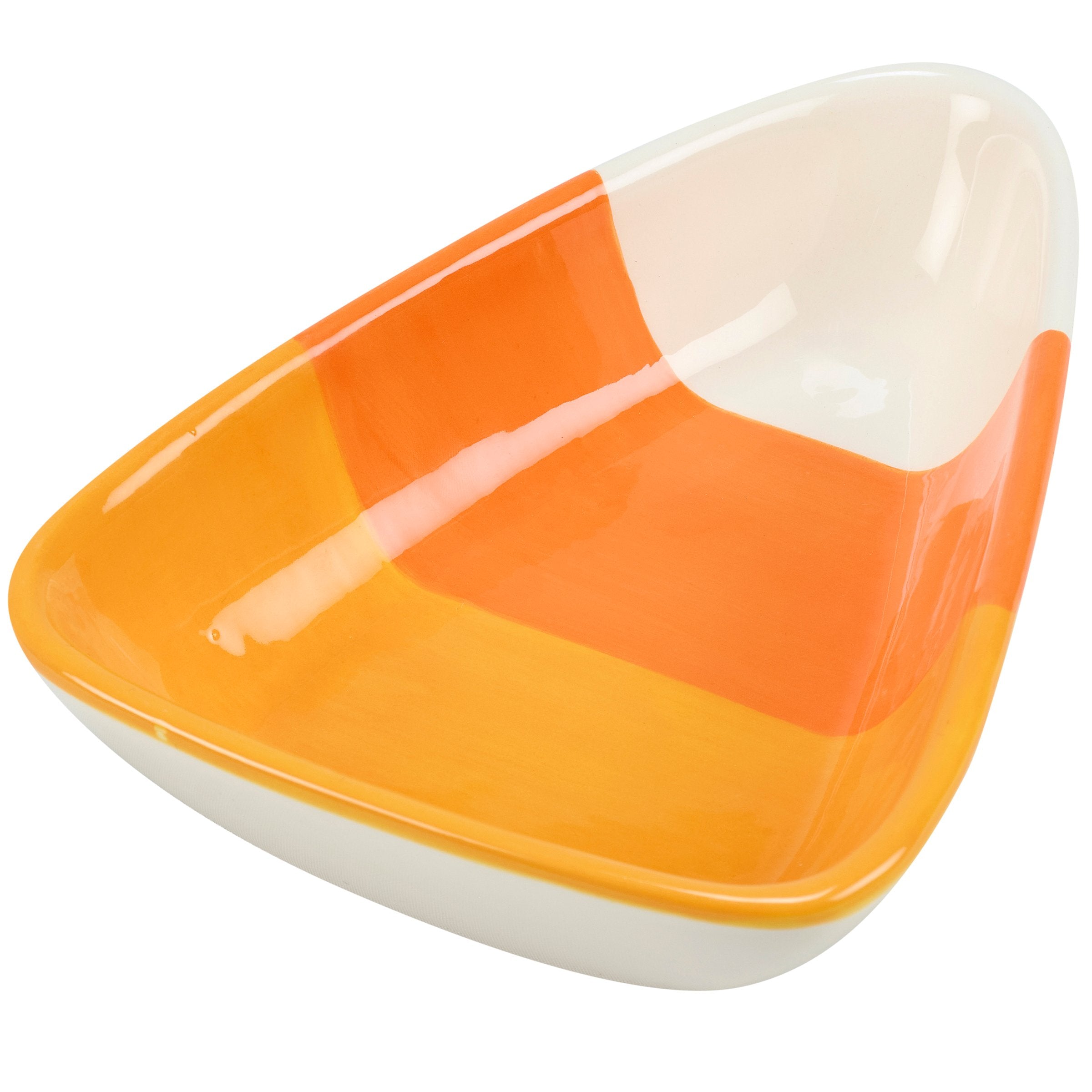 Festive Ceramic Candy Corn Serving Bowl for Spooky Halloween Tabletop Decor