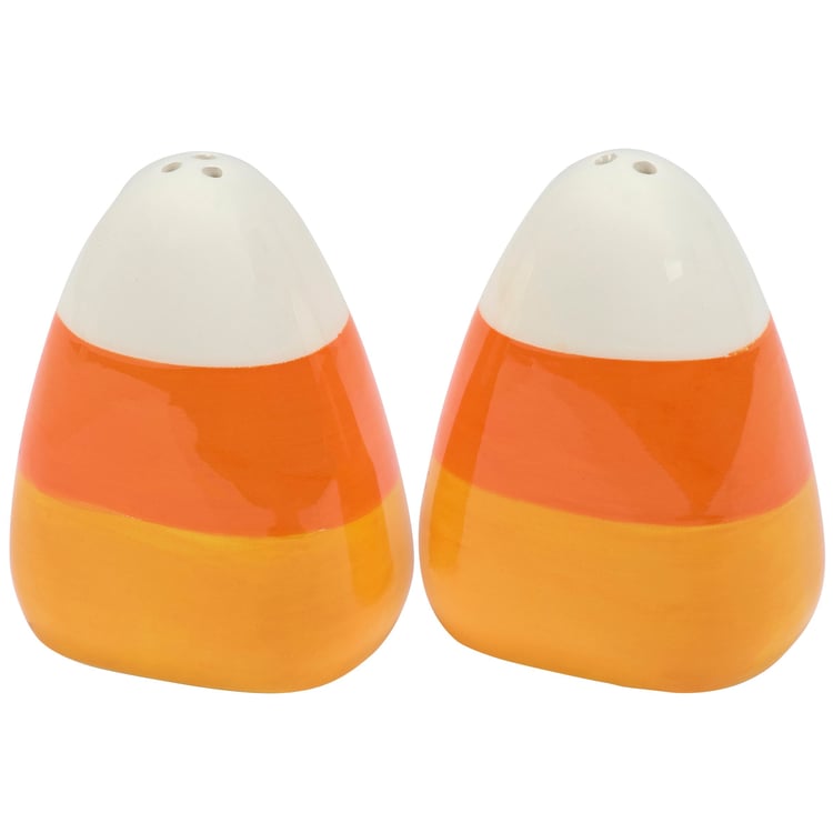 Whimsical Ceramic Candy Corn Salt & Pepper Shakers Set for Festive Halloween Decor