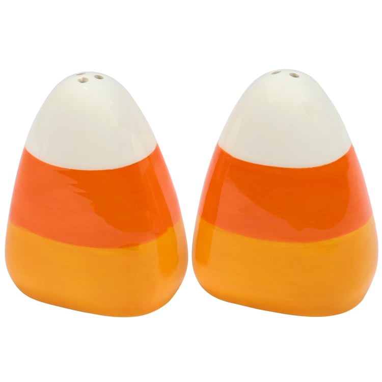 Whimsical Ceramic Candy Corn Salt & Pepper Shakers Set for Festive Halloween Decor