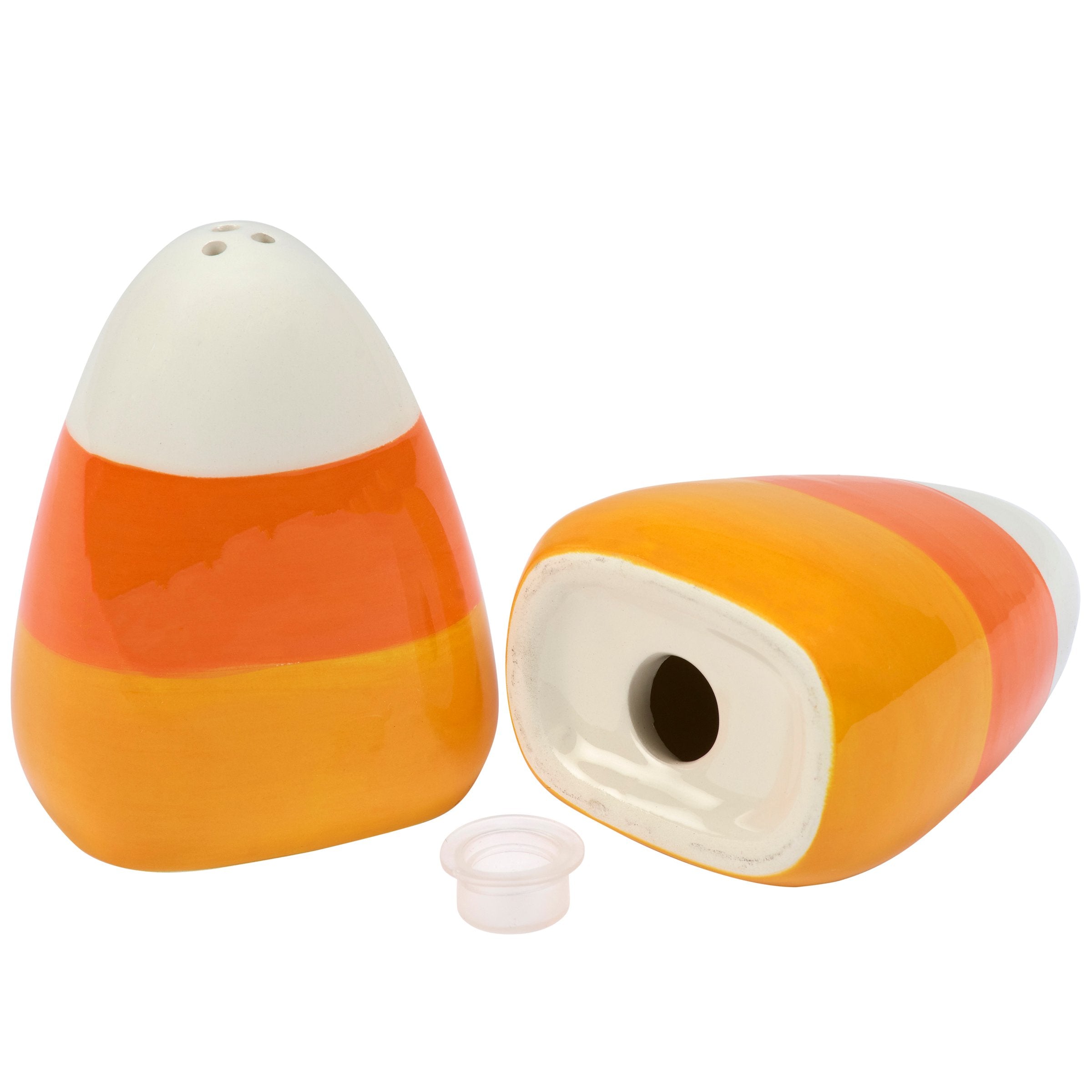 Whimsical Ceramic Candy Corn Salt & Pepper Shakers Set for Festive Halloween Decor