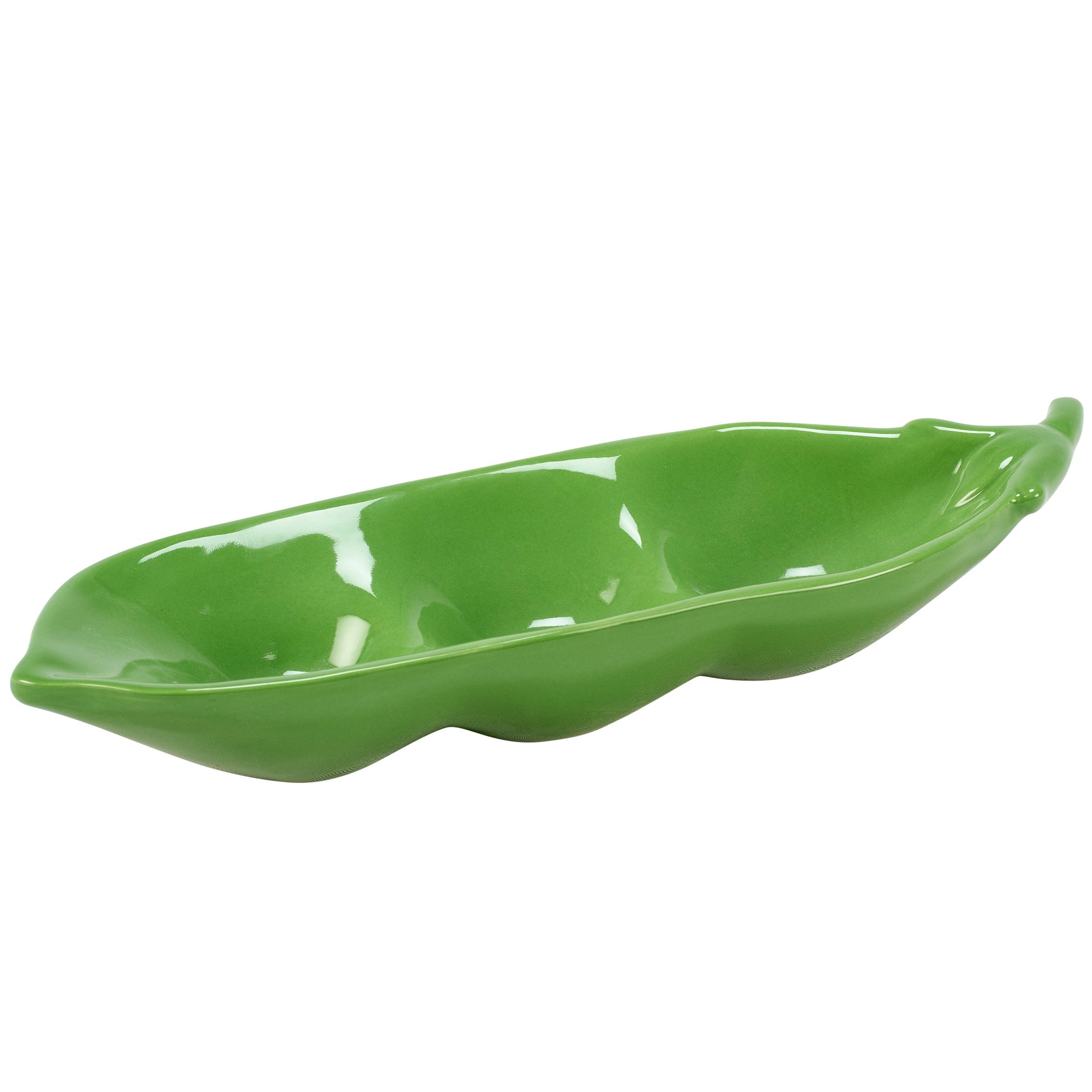 Charming Farmhouse Peas In A Pod Ceramic Tidbit Tray - Sectioned Serving Dish