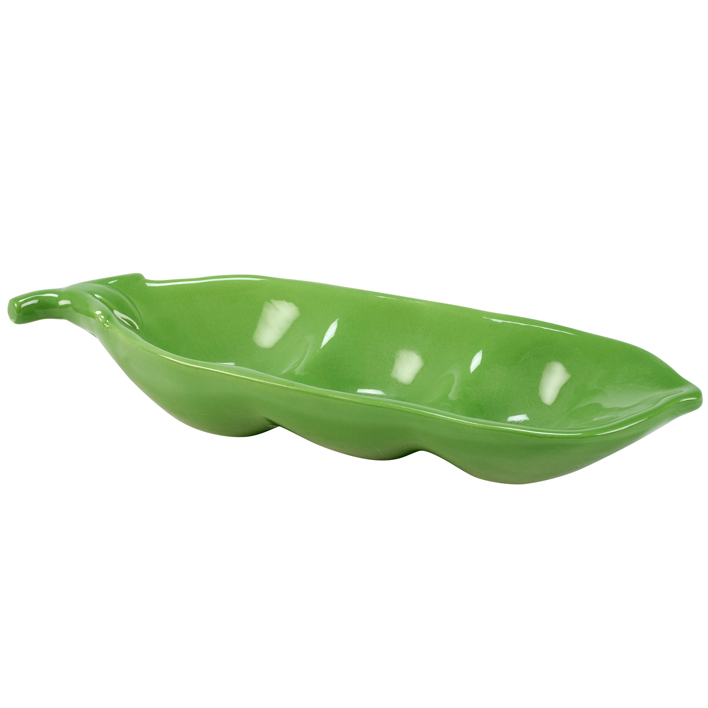 Charming Farmhouse Peas In A Pod Ceramic Tidbit Tray - Sectioned Serving Dish
