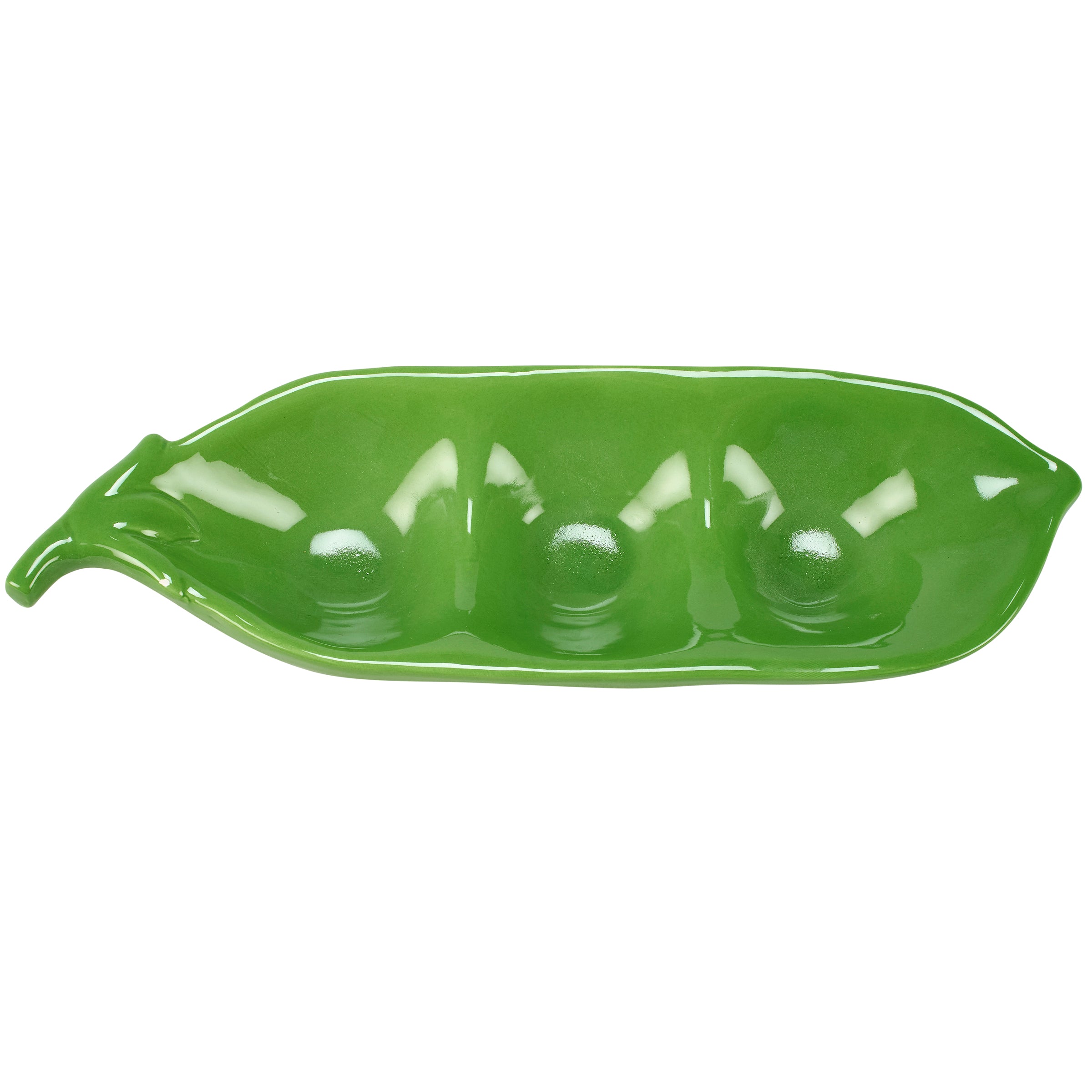 Charming Farmhouse Peas In A Pod Ceramic Tidbit Tray - Sectioned Serving Dish