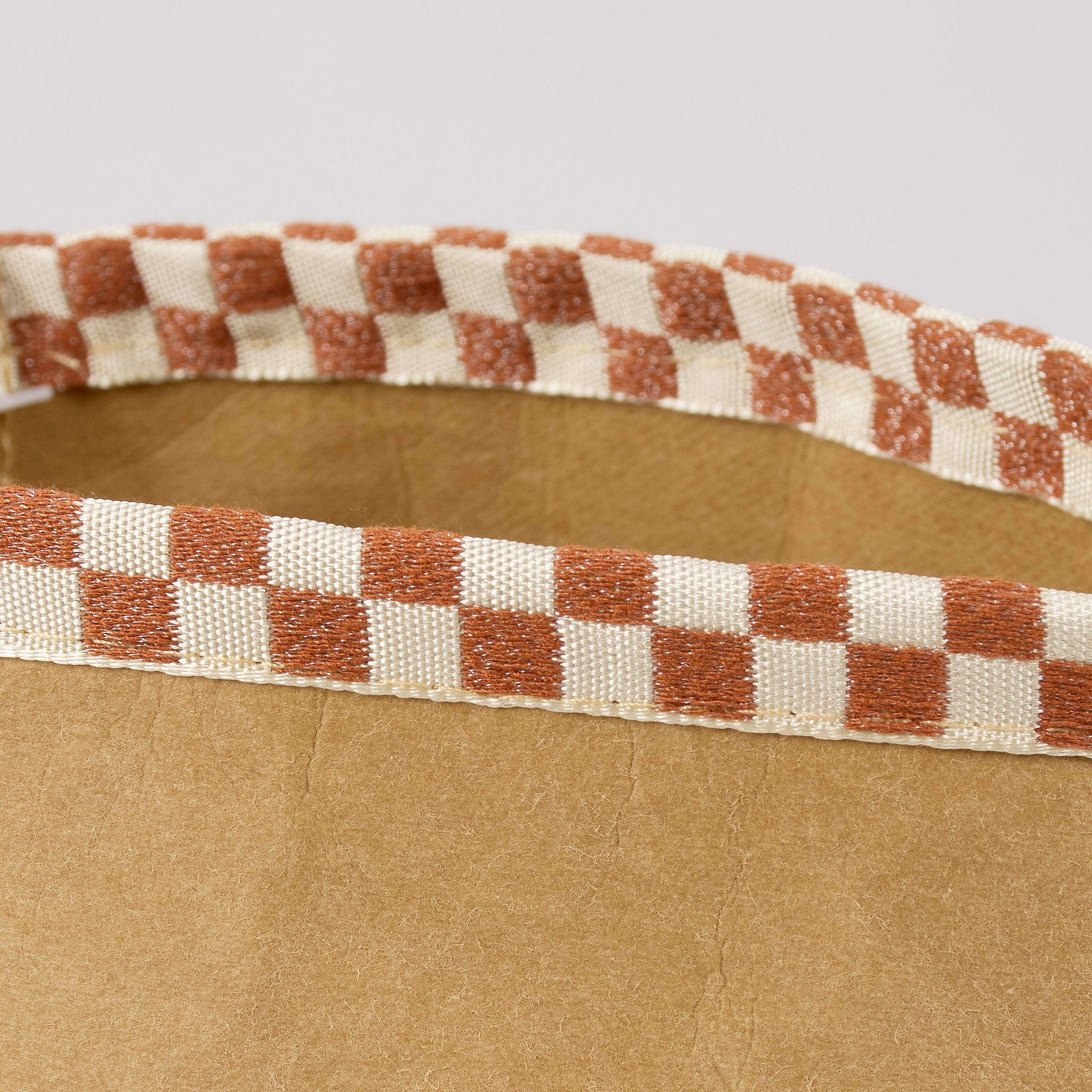 Charming Western Paper Bag Plant Cover with Rustic Check Fabric Trim