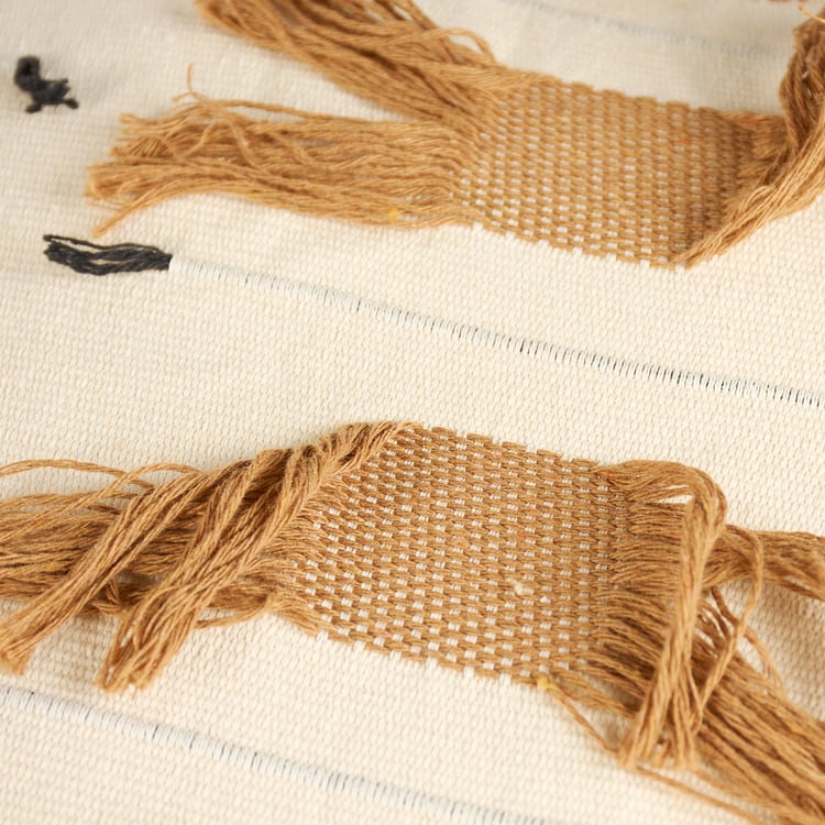 Stylish Western Fringe Cotton Throw Pillow - Rustic Decorative Home Accent