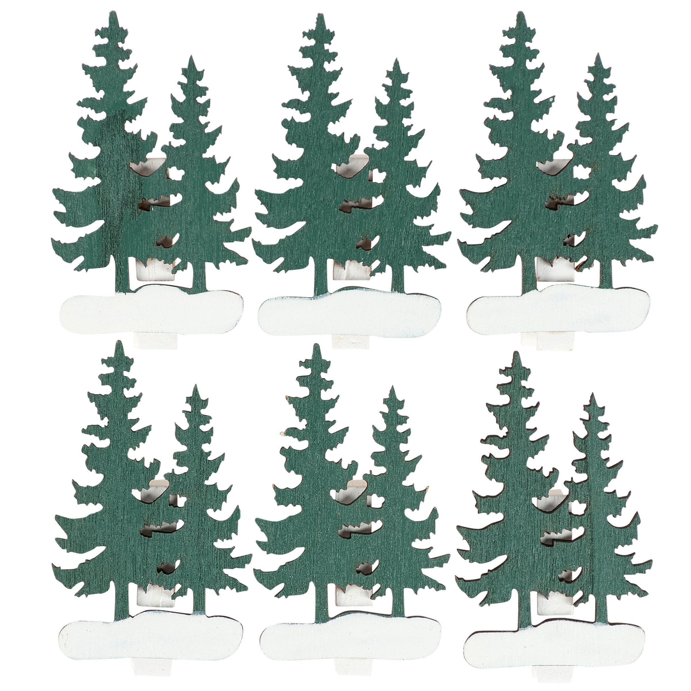 Charming Rustic Pine Tree Place Card Holder Set for Festive Table Settings