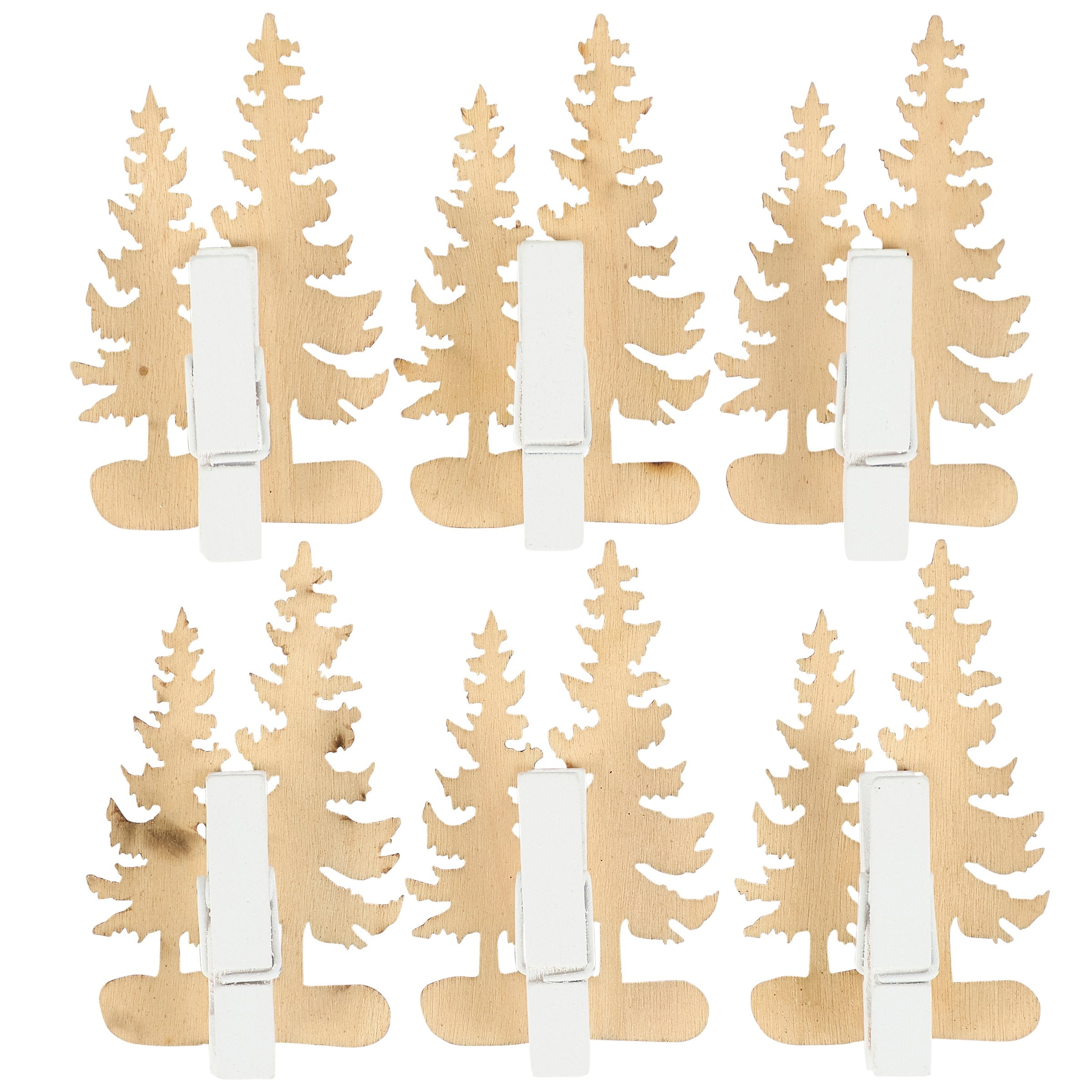 Charming Rustic Pine Tree Place Card Holder Set for Festive Table Settings
