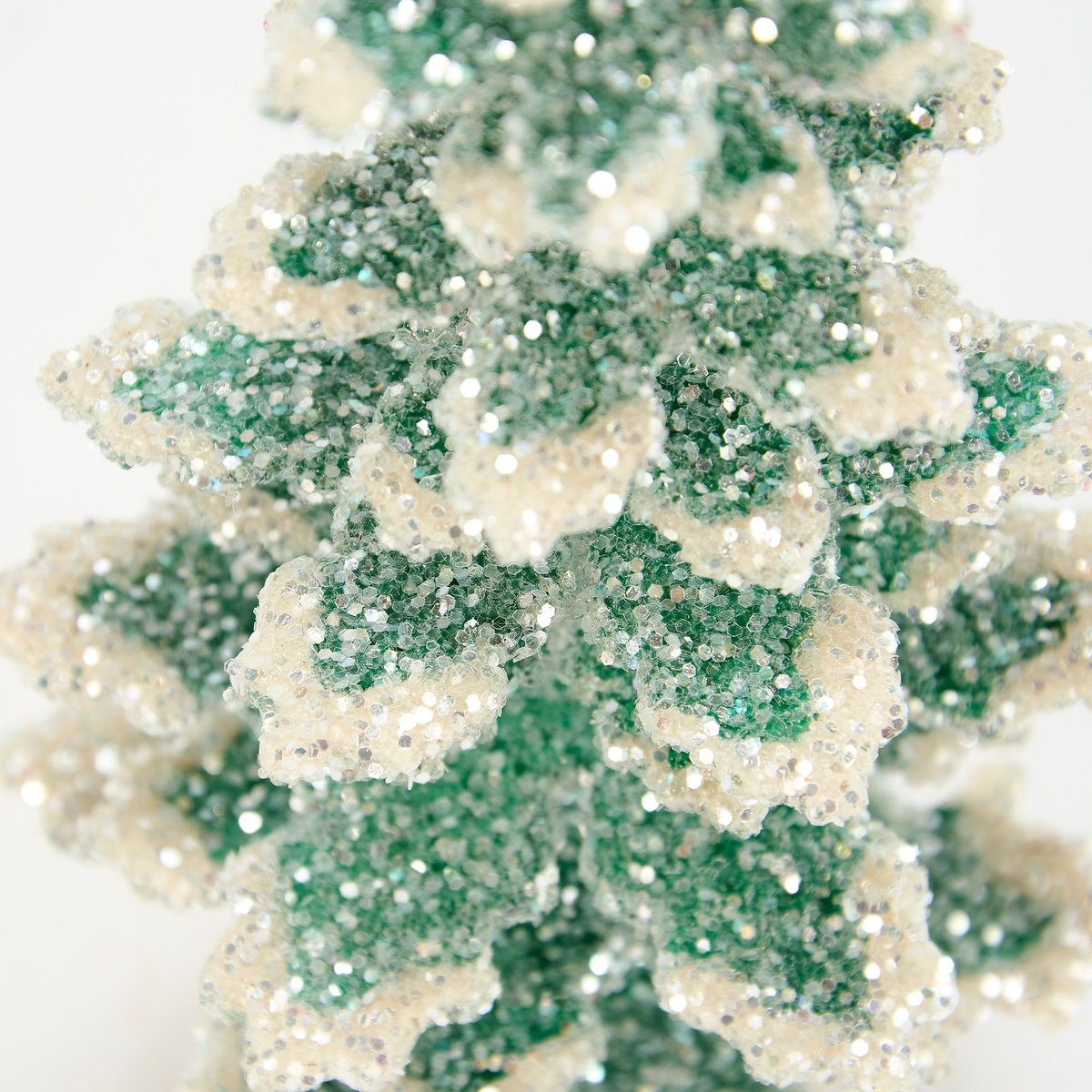 Shimmering Glitter Evergreen Tree Set - Festive Holiday Home Decor Accents