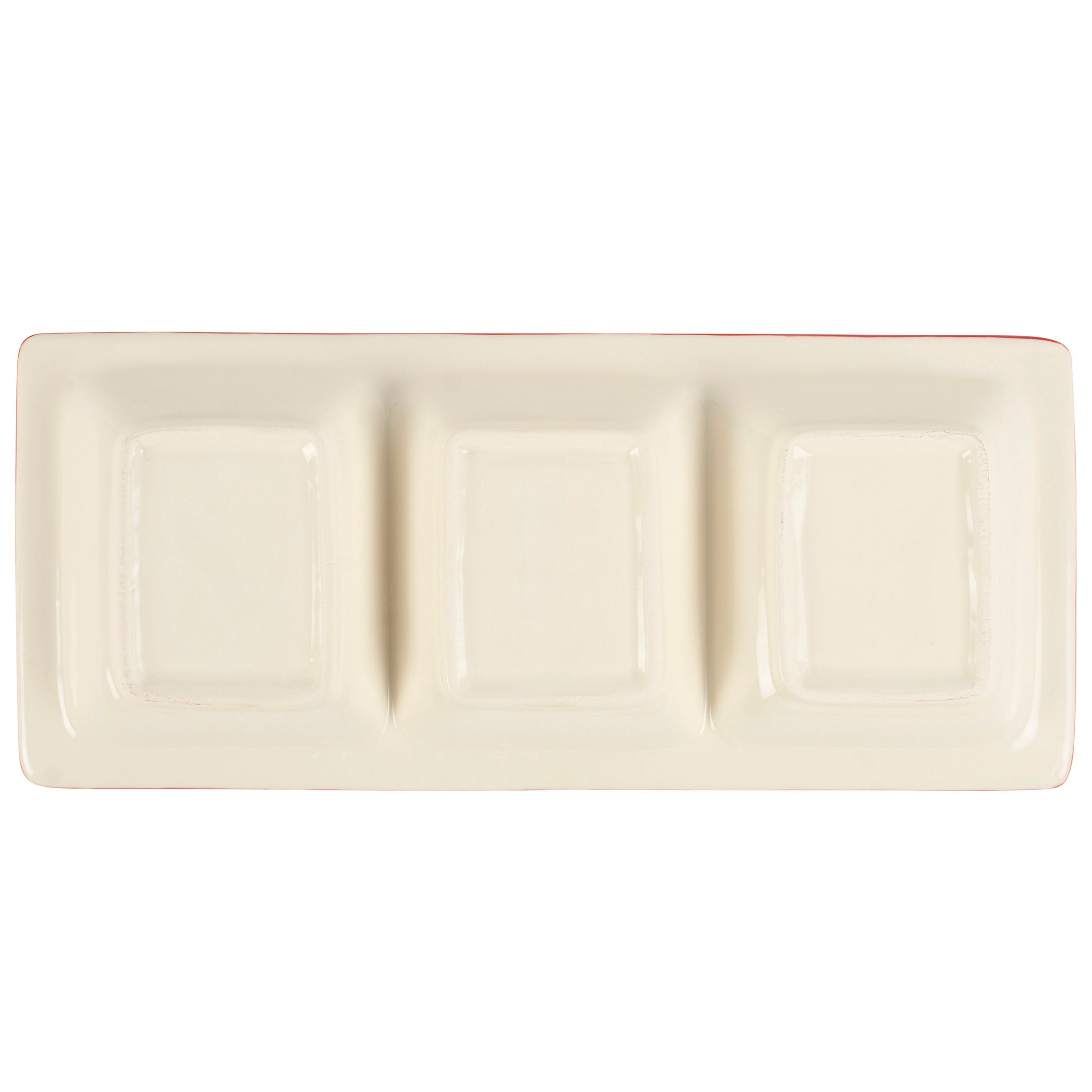 Festive Nutcracker Christmas Stoneware Tidbit Tray with Three Sections