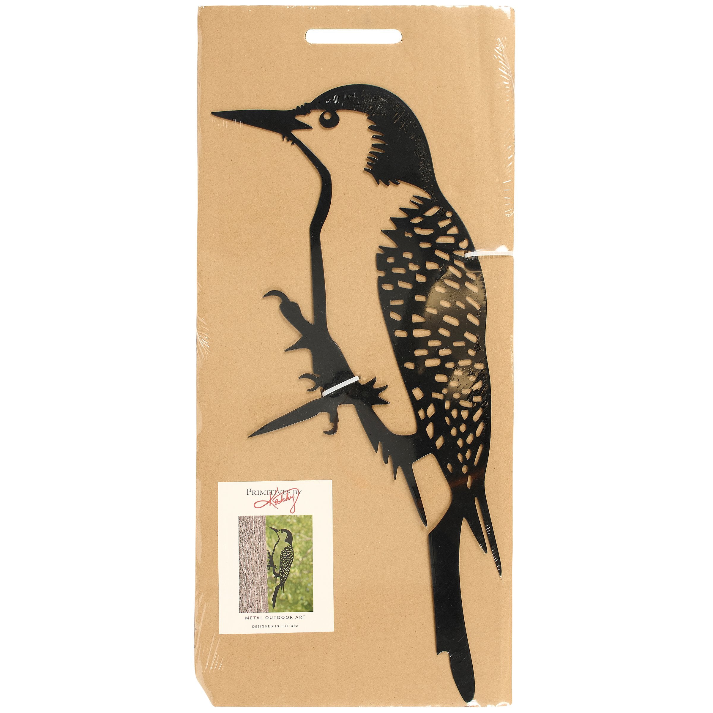 Durable Metal Woodpecker Outdoor Art for Garden, Cabin & Lake Decor