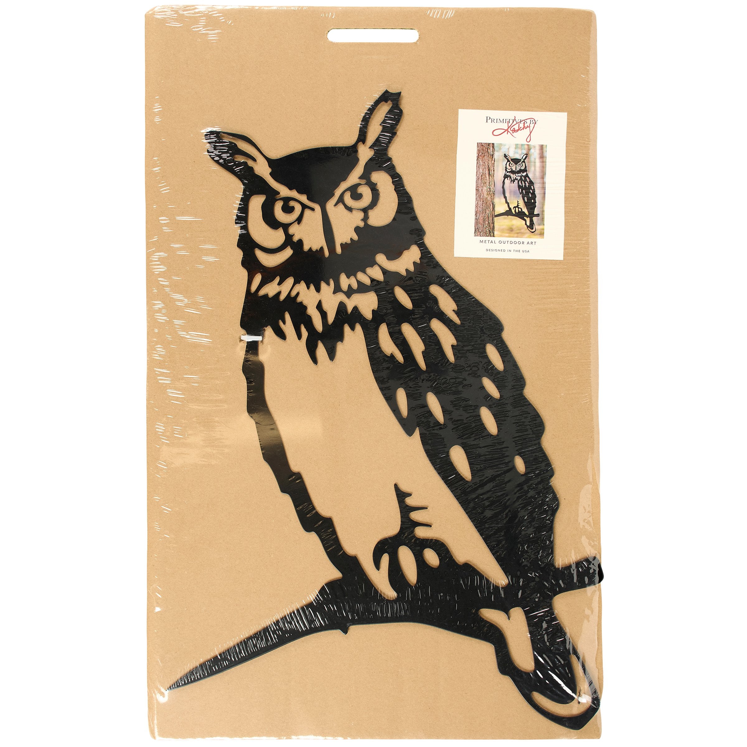 Durable Metal Owl Art Outdoor Decor for Tree or Post Display