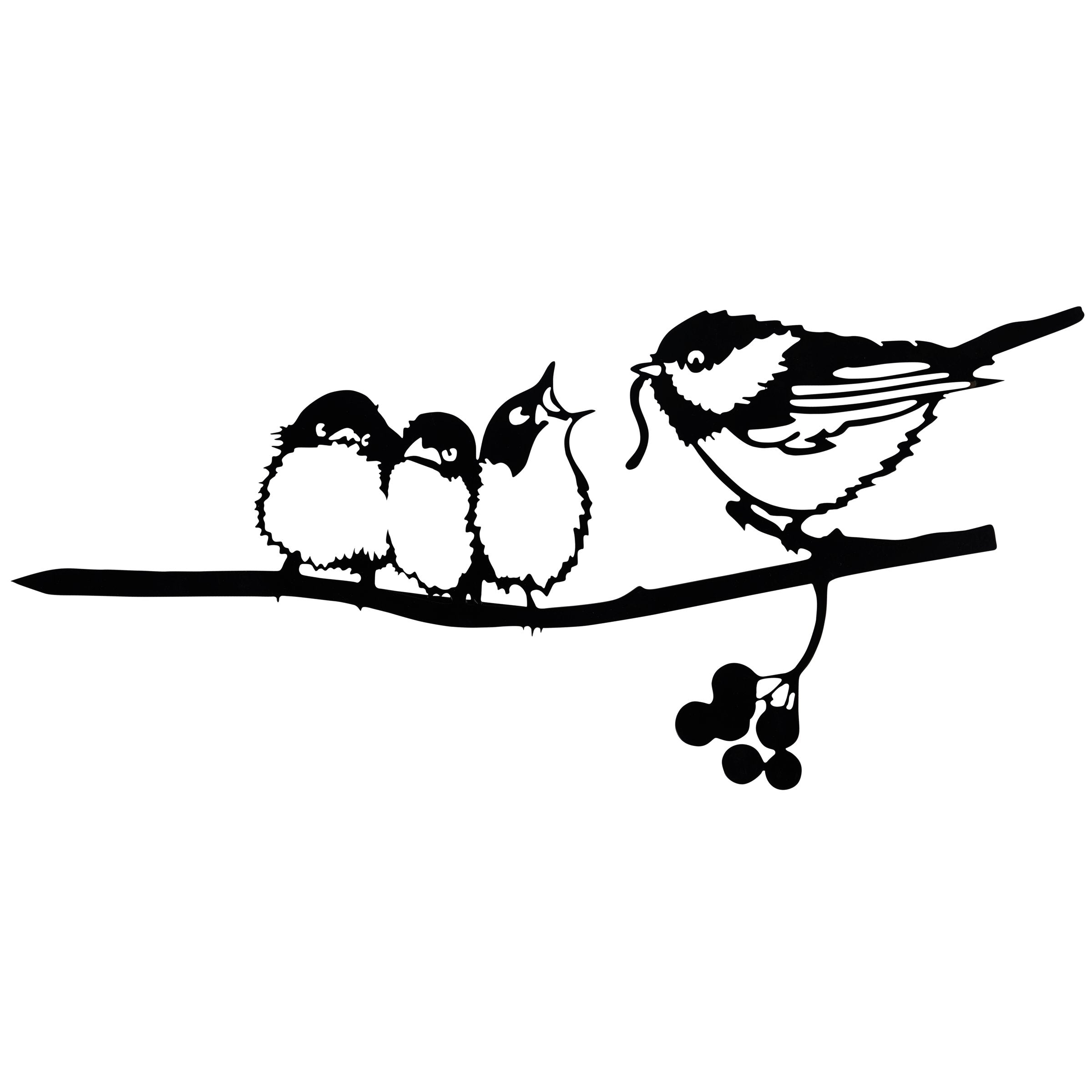 Durable Metal Chickadees Outdoor Art for Garden Tree Post Display