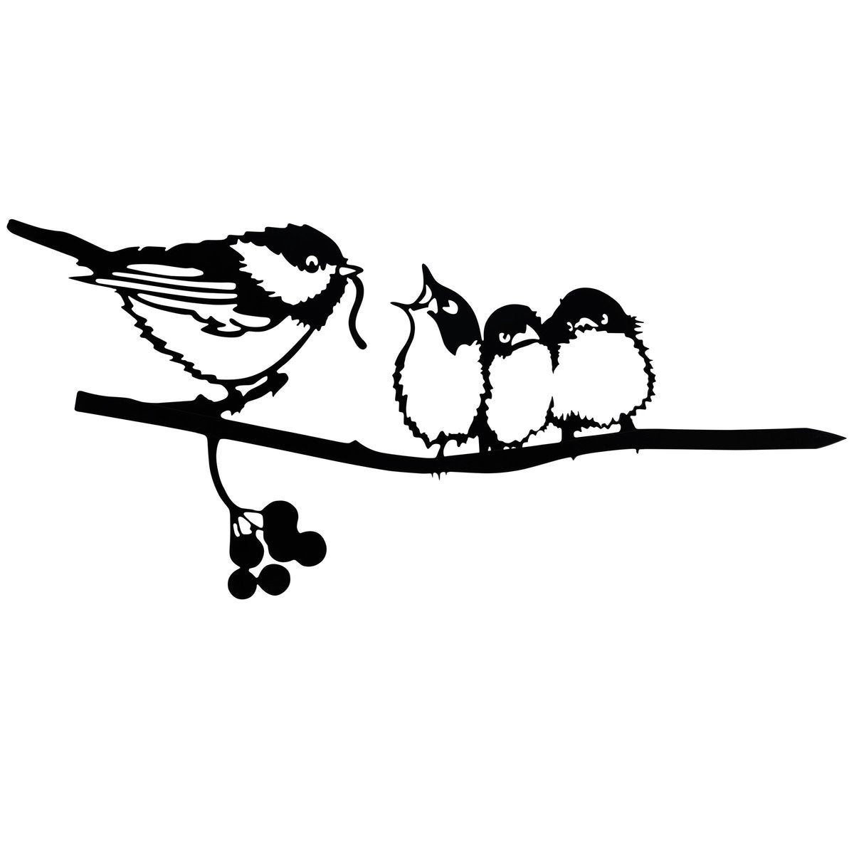 Durable Metal Chickadees Outdoor Art for Garden Tree Post Display
