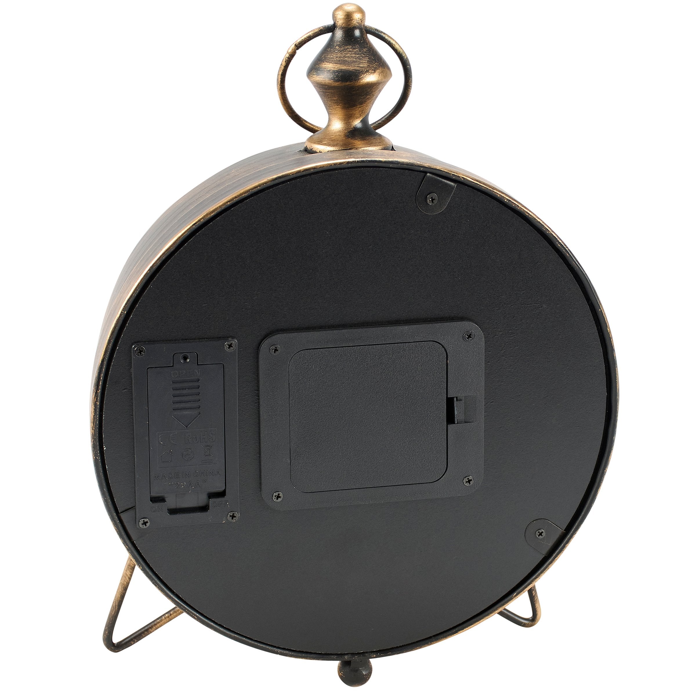 Timeless Vintage Map Tabletop Clock with Exposed Gears and Antique Finish