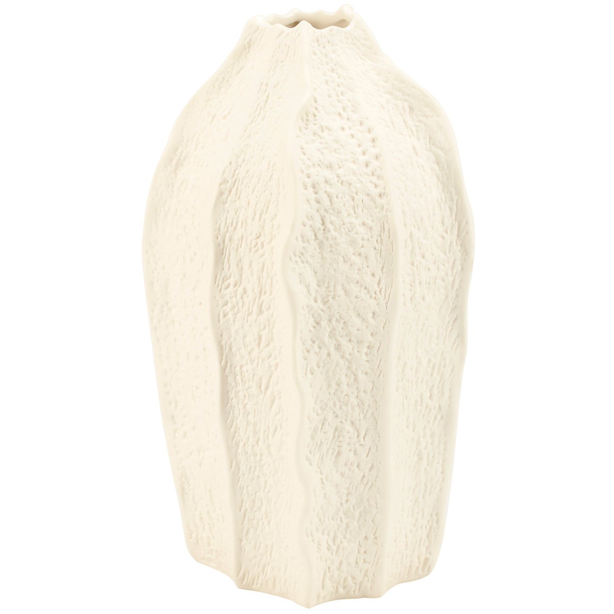 Coastal Porcelain Sea Urchin Decorative Vase - Cream Finish 7.25-inch Tall