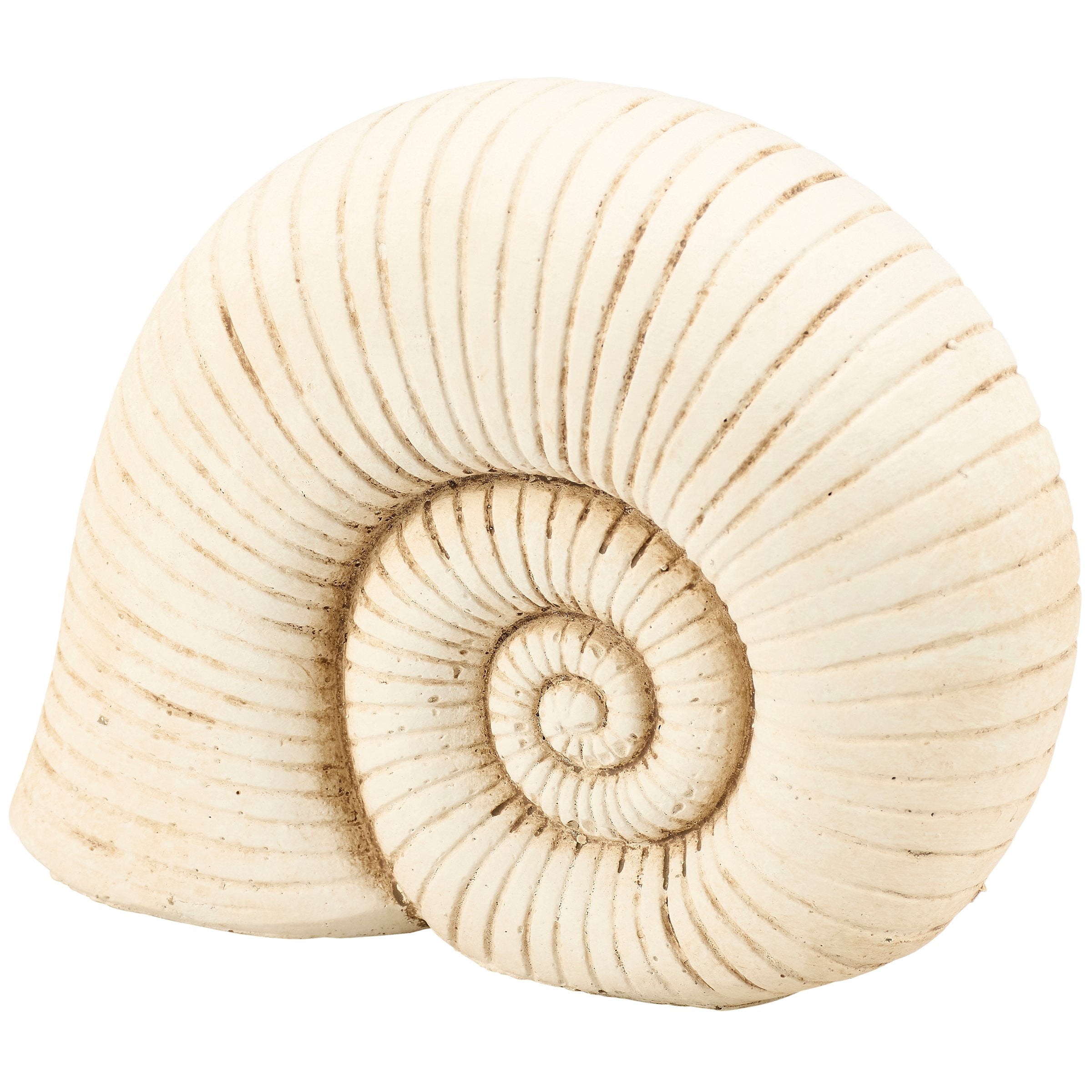 Decorative Cement Nautilus Shell Sitter - Coastal Beach Home Accent Decor