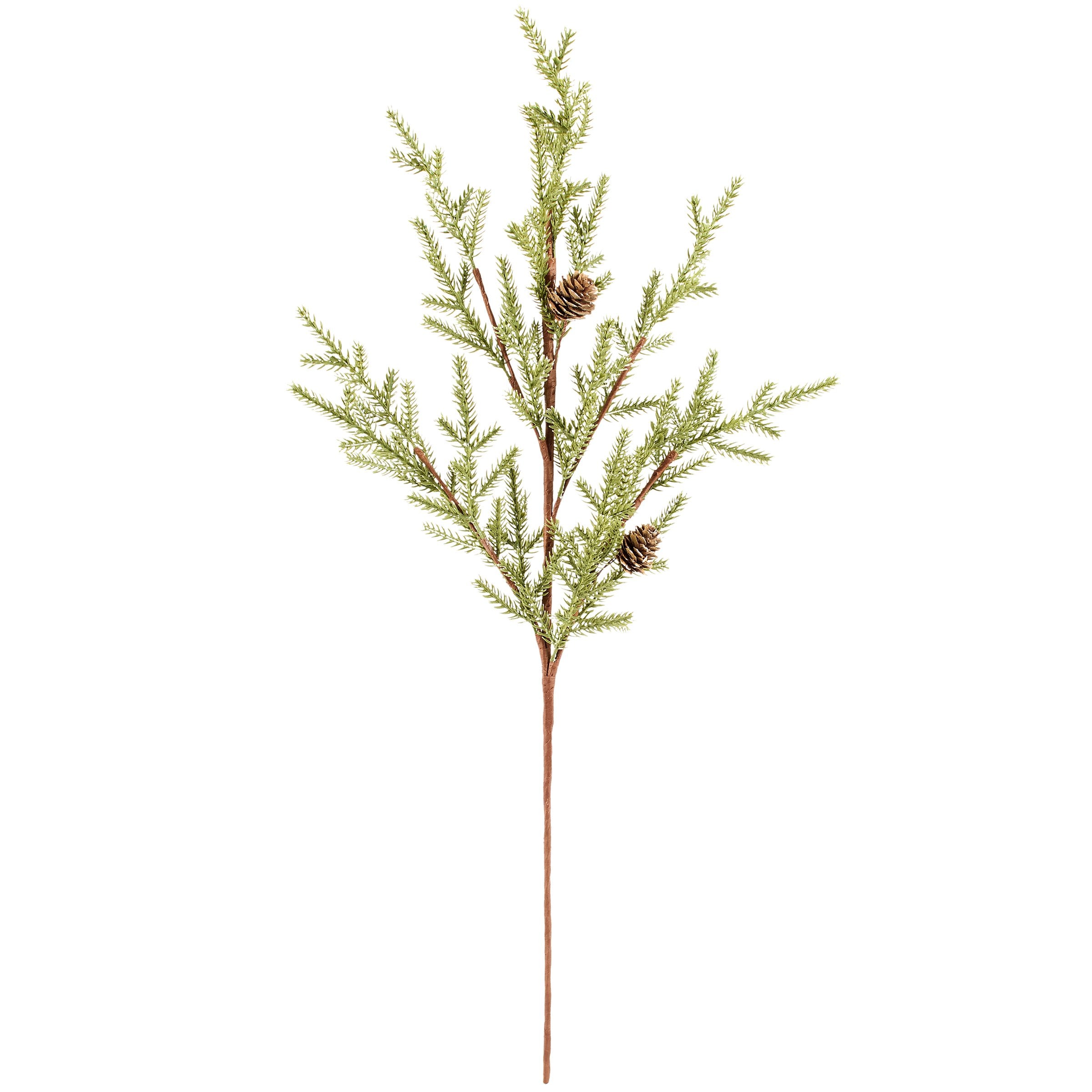 Lifelike Evergreen Pine & Pinecones Floral Pick - 25.25 Inch Tall Seasonal Decor
