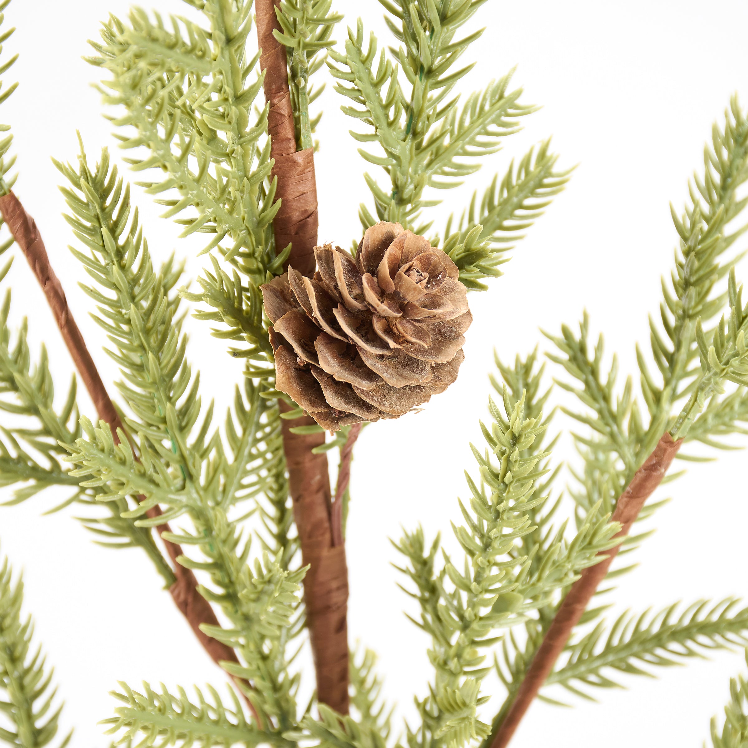 Lifelike Evergreen Pine & Pinecones Floral Pick - 25.25 Inch Tall Seasonal Decor