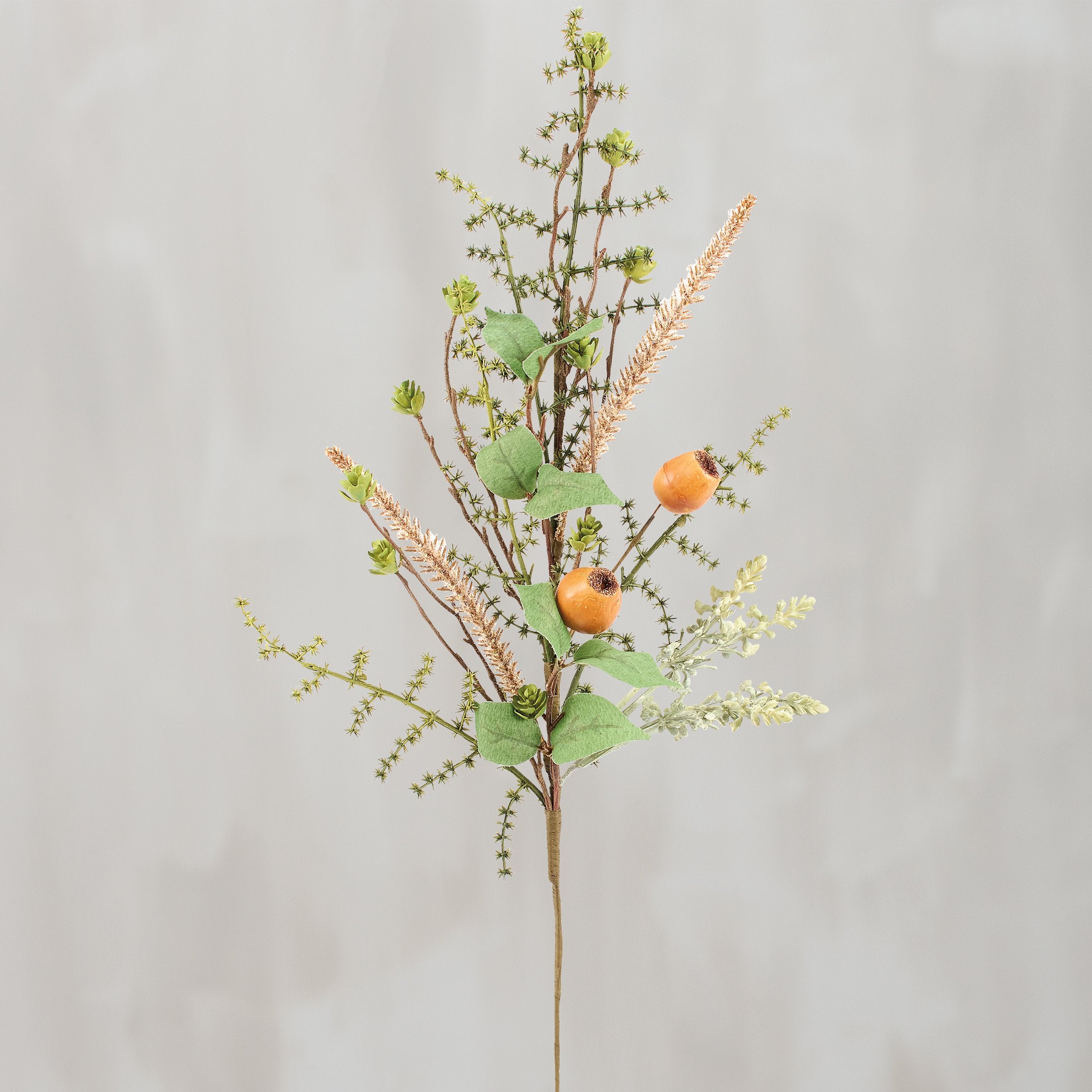 Lifelike Persimmon & Greenery Floral Pick for Seasonal Home Decor Accents