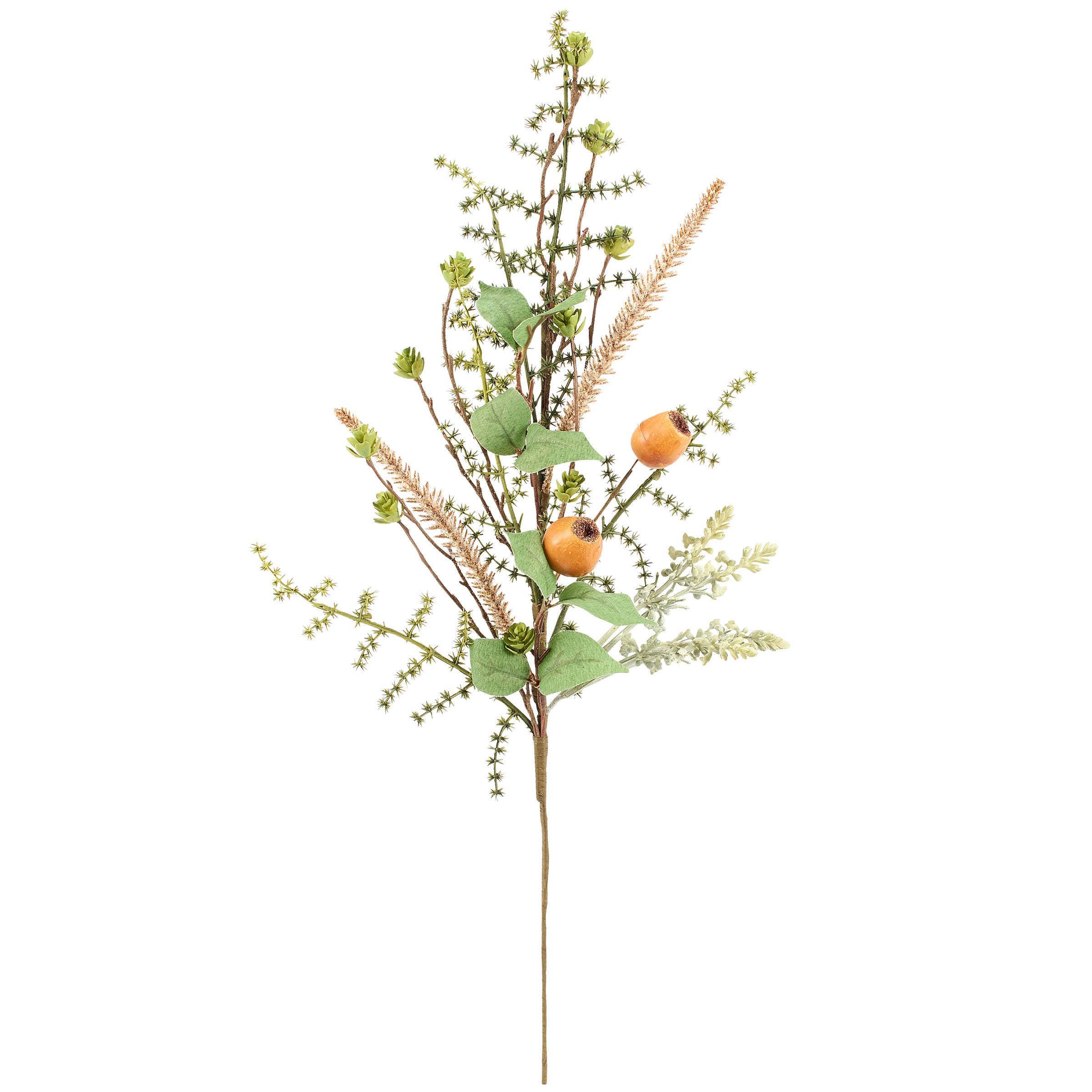 Lifelike Persimmon & Greenery Floral Pick for Seasonal Home Decor Accents