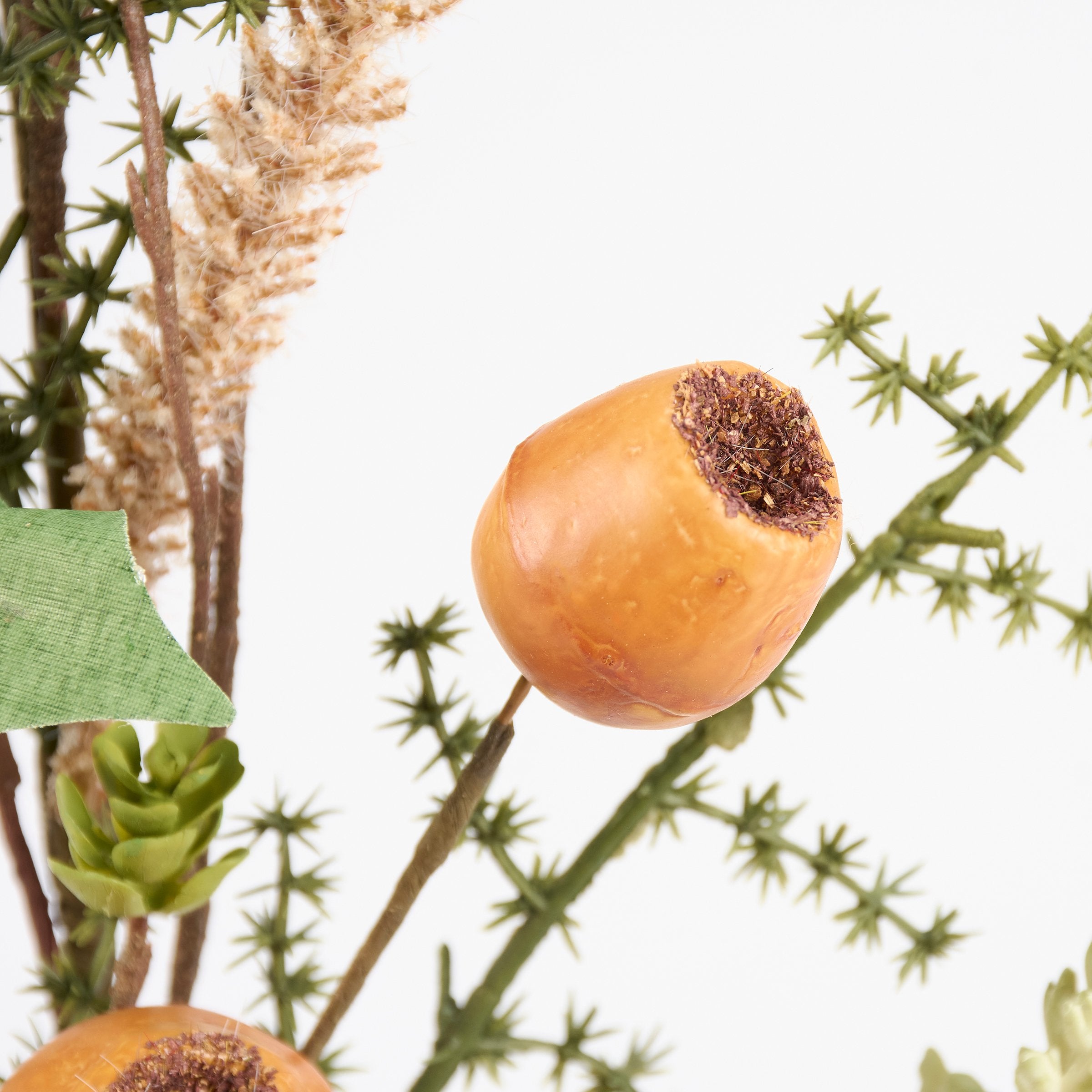 Lifelike Persimmon & Greenery Floral Pick for Seasonal Home Decor Accents