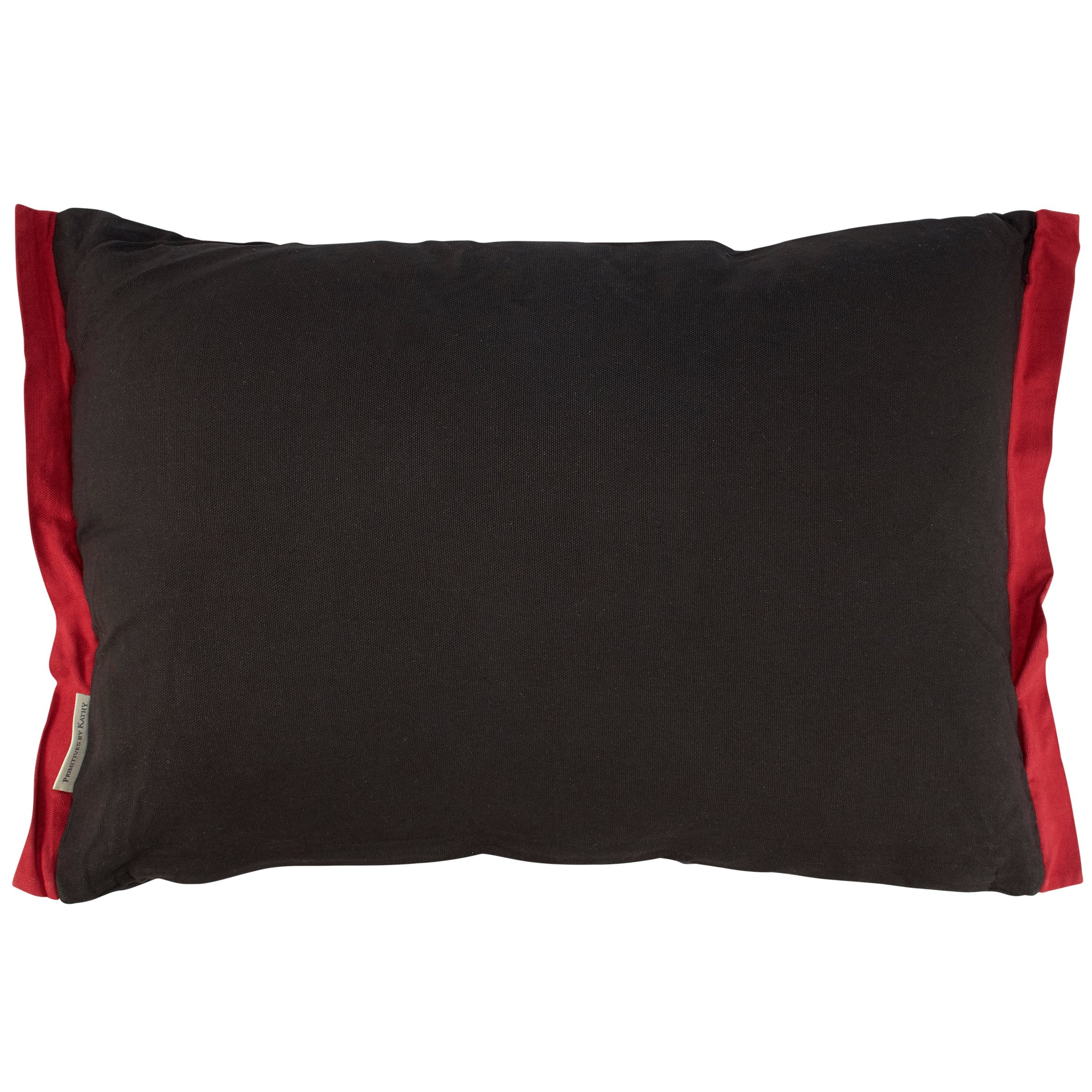 Festive Holiday Joy Embroidered Cotton Pillow with Holly Pine Details