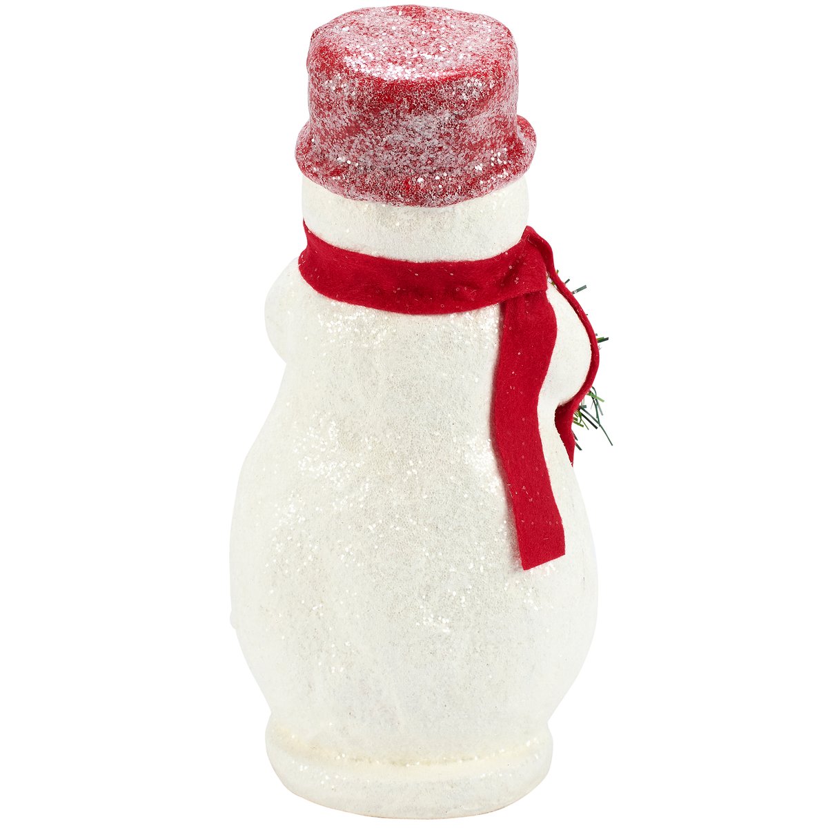 Charming Retro Snow Woman Figurine with Wreath & Holly Accent for Christmas Decor
