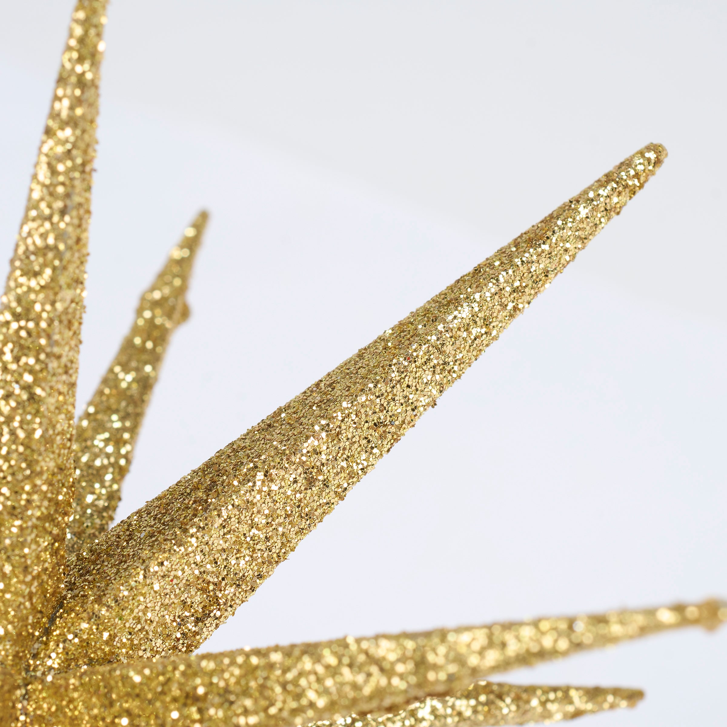 Sparkling Gold Starburst Christmas Ornament - Dazzling Glitter Holiday Tree Decoration