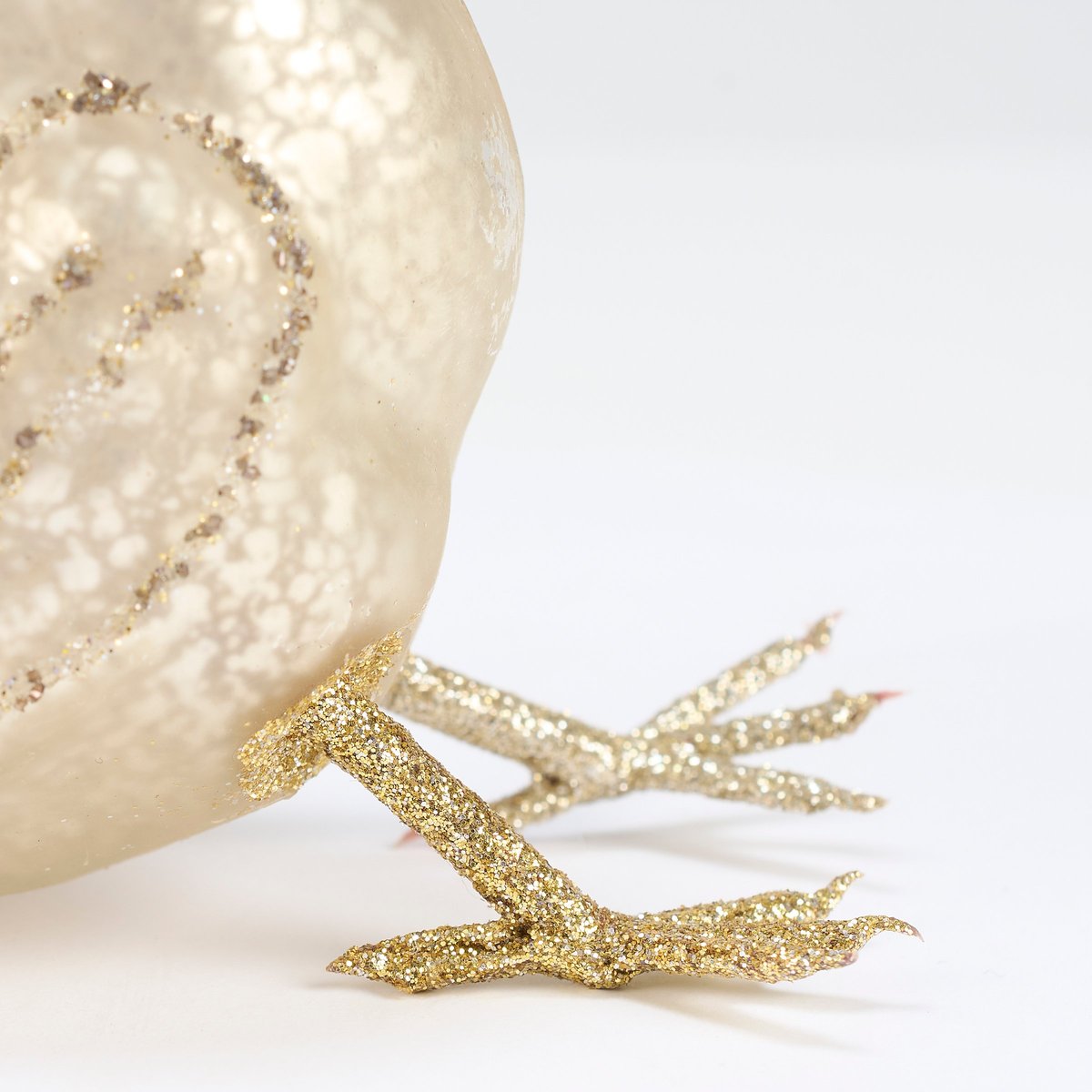 Charming Glitter Glass Rooster Ornament for Farmhouse Christmas Tree Decor