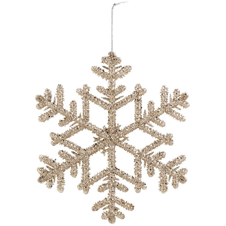 Sparkling 7.5-inch Glitter Snowflake Christmas Tree Ornament for Festive Decor