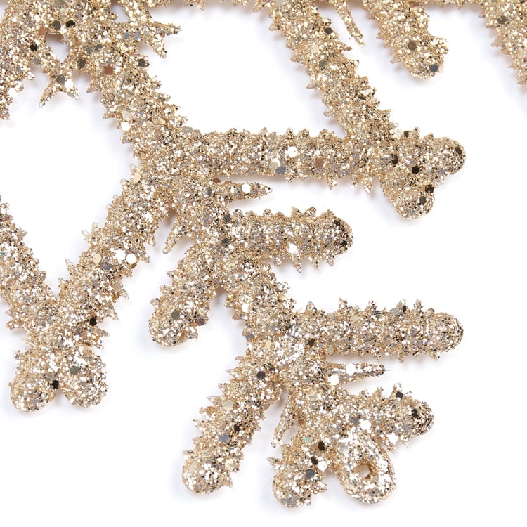 Sparkling 7.5-inch Glitter Snowflake Christmas Tree Ornament for Festive Decor