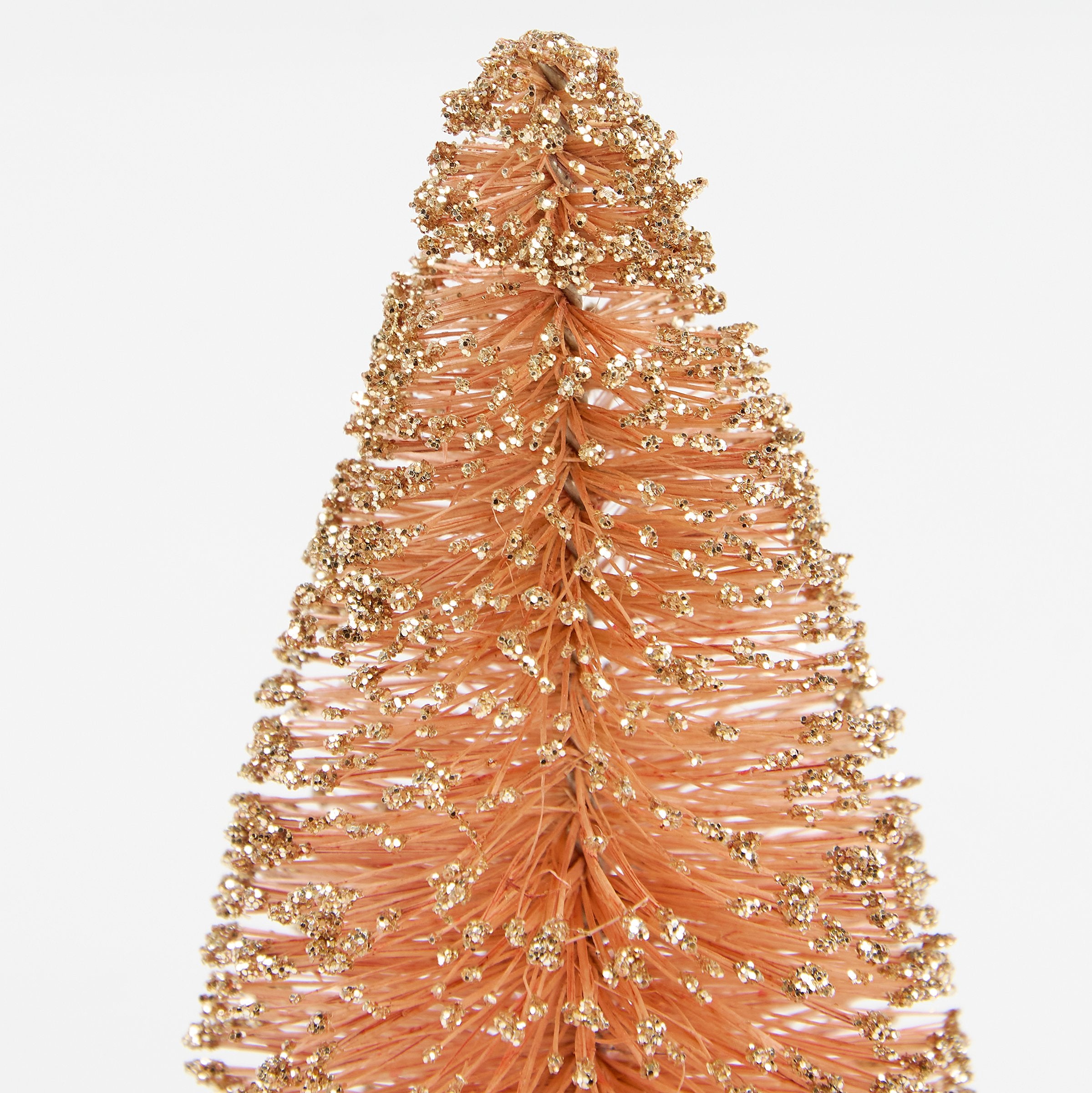 Charming Pastel Glitter Bottle Brush Tree Set - 5 Piece Holiday Home Decor