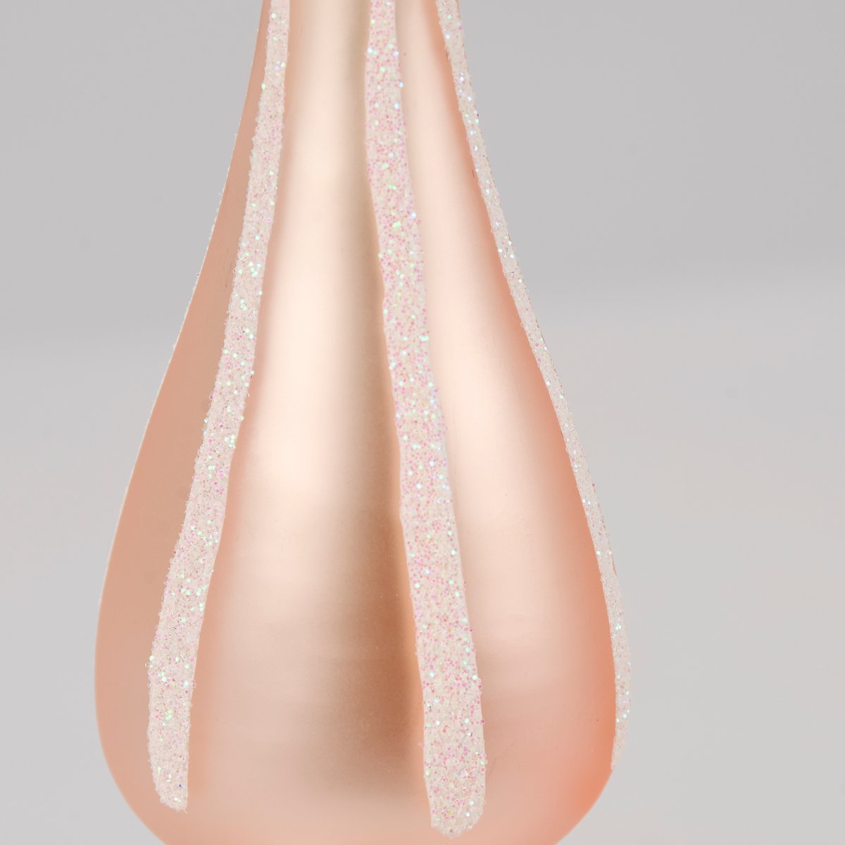 Charming Pink Glass Christmas Tree Topper with Glitter Details, Retro Style Holiday Decor