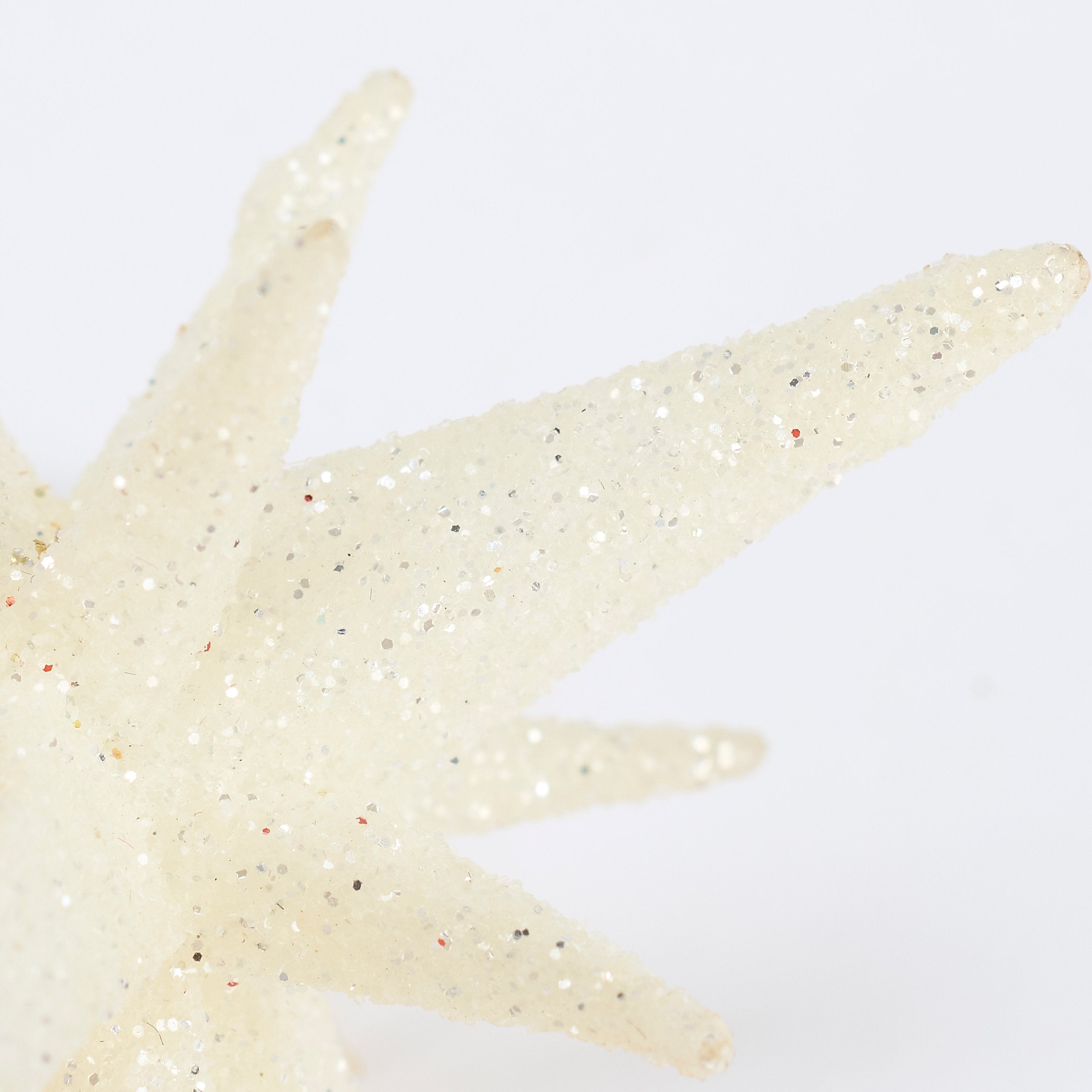 Sparkling White Starburst Christmas Ornament - Dazzling Glitter Finish Festive Decor