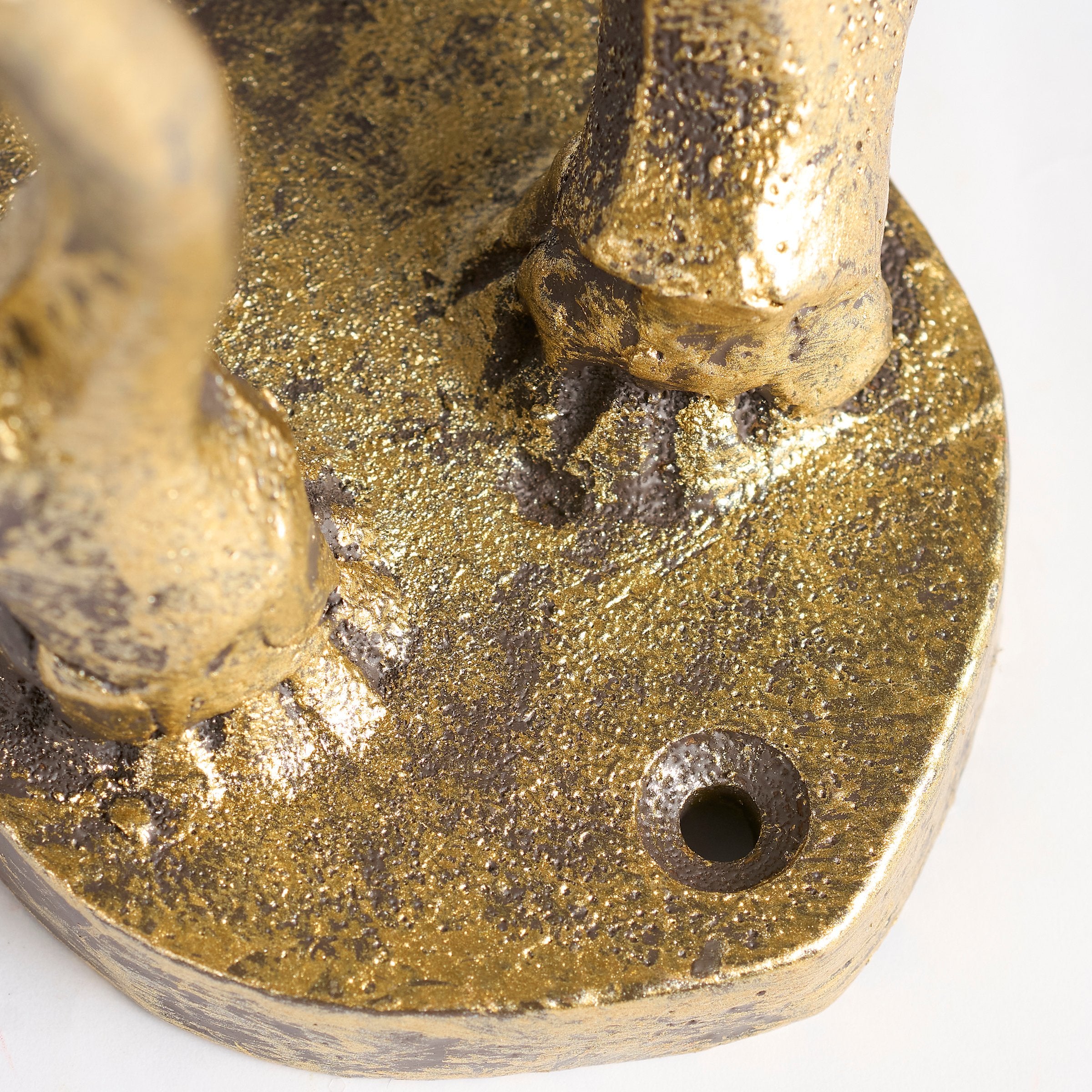 Rustic Antler Wall Hook Board with Gold Metallic Finish & Vintage Charm