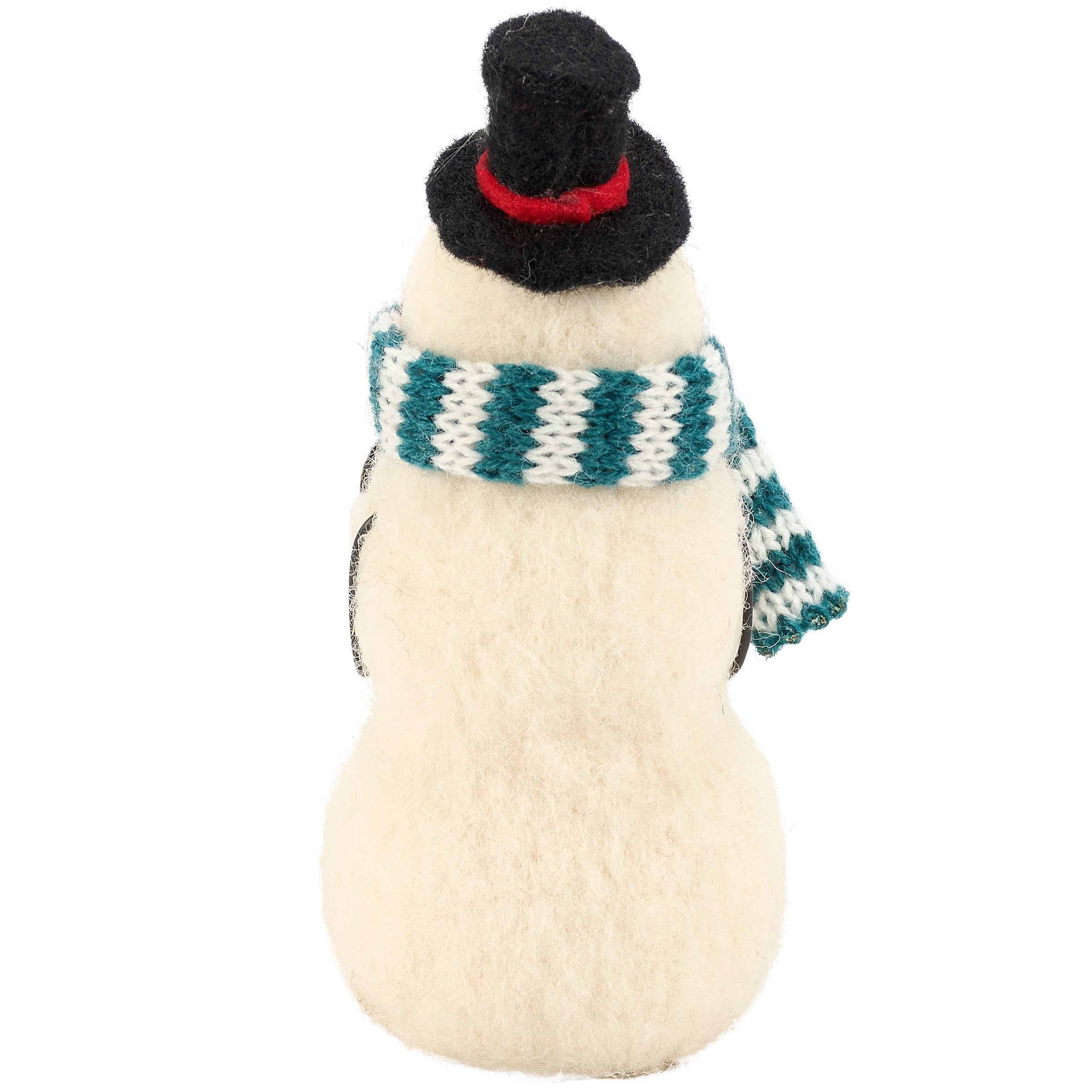 Charming Felt Snowman Friends Critter with Knit Scarf and Wire Arms