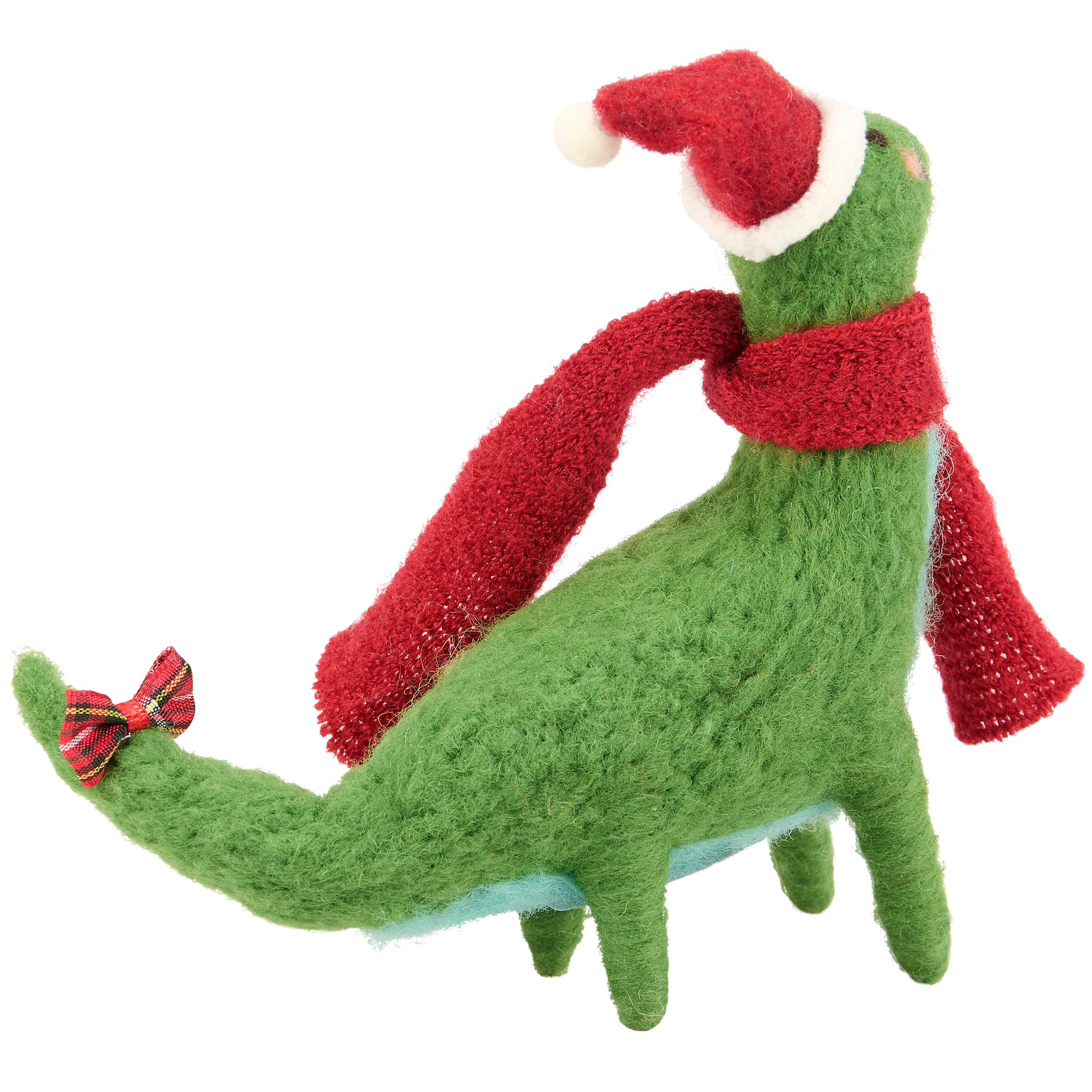 Festive Santa Brontosaurus Critter: Charming Felt Dinosaur Christmas Decor