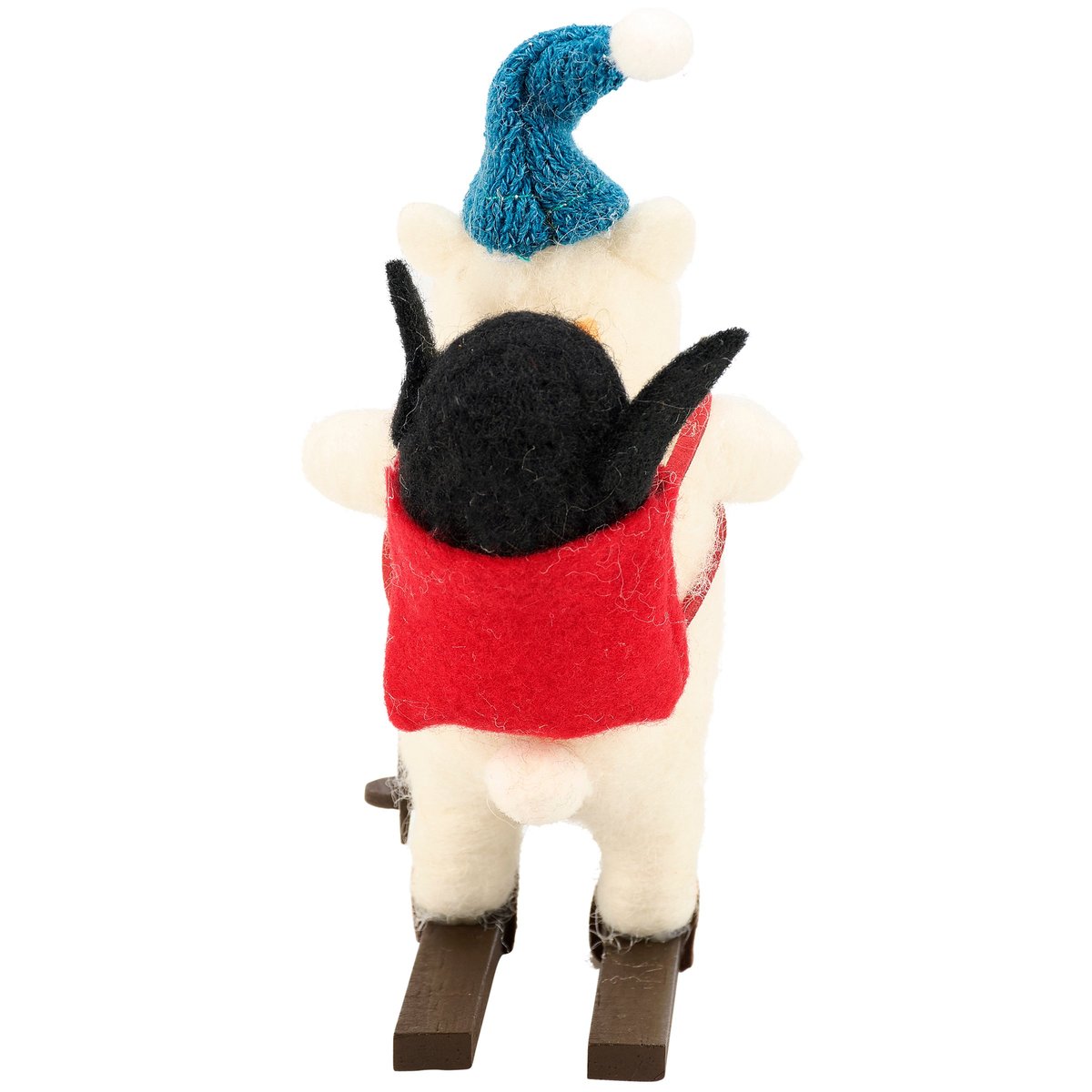 Charming Skiing Polar Bear Critter with Penguin Backpack Christmas Decor Accent