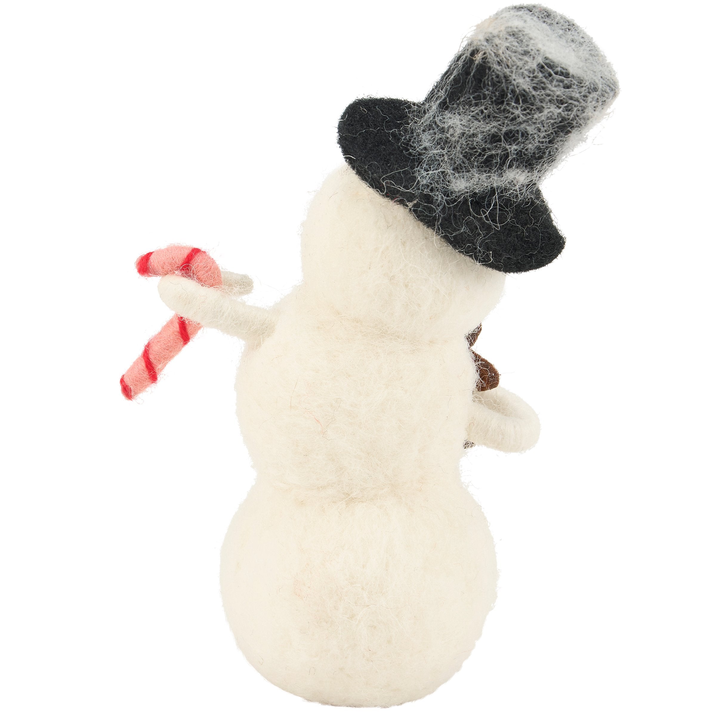 Charming Felt Gingerbread Snowman Critter: Freestanding Christmas Holiday Decoration