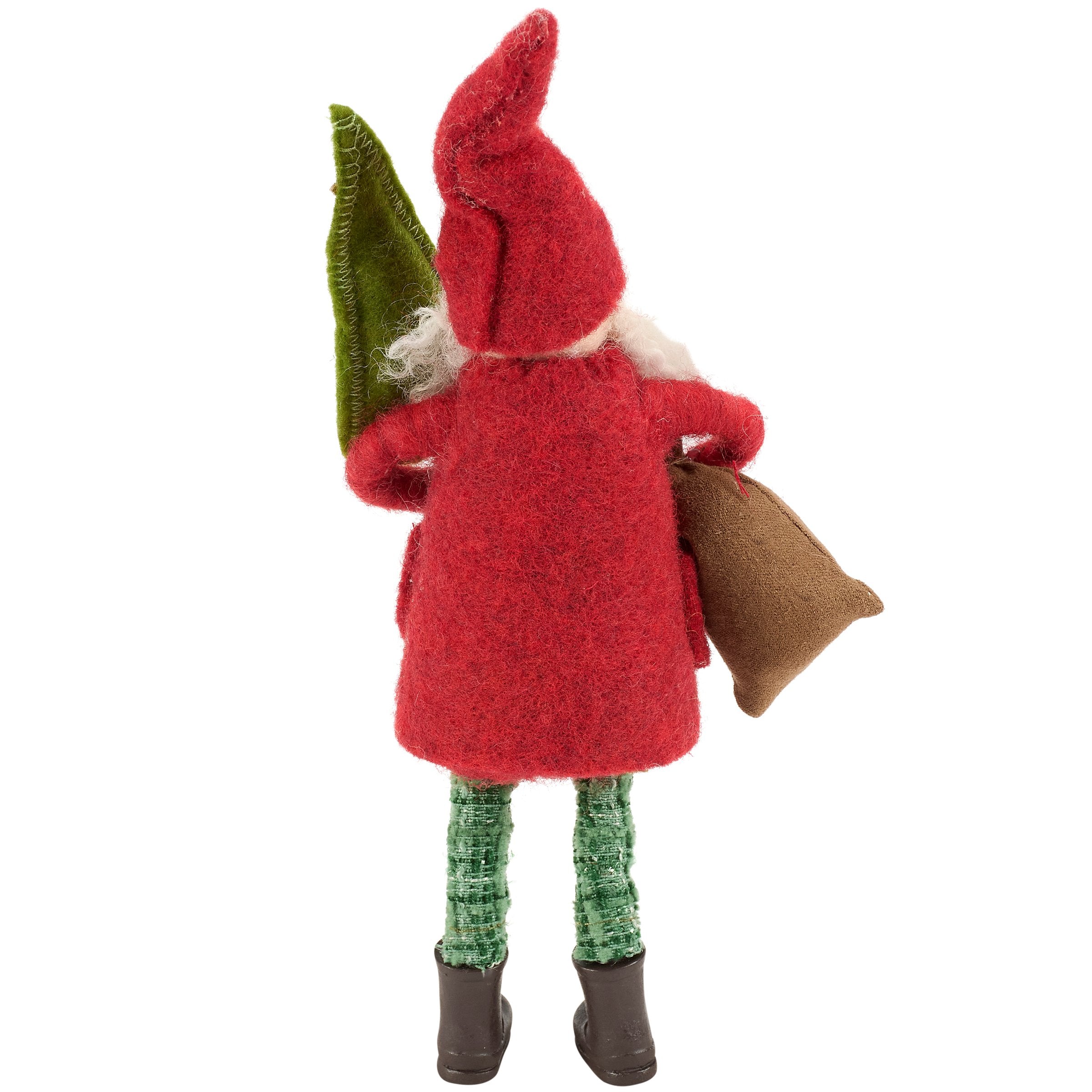 Festive Felt Santa Critter Doll with Glitter Tree for Christmas Decor