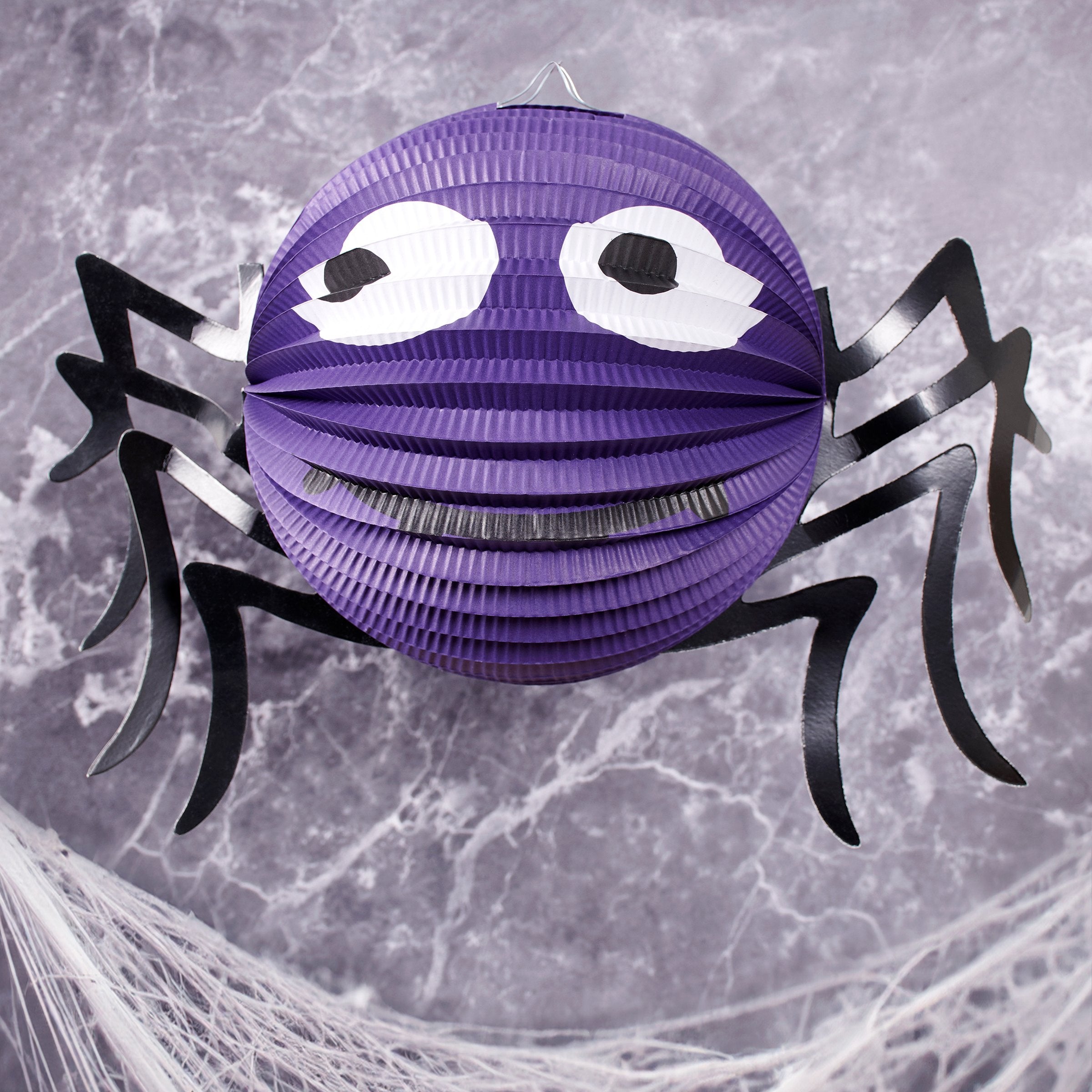 Spooky 3D Accordion Paper Spider Halloween Decoration with Black Legs