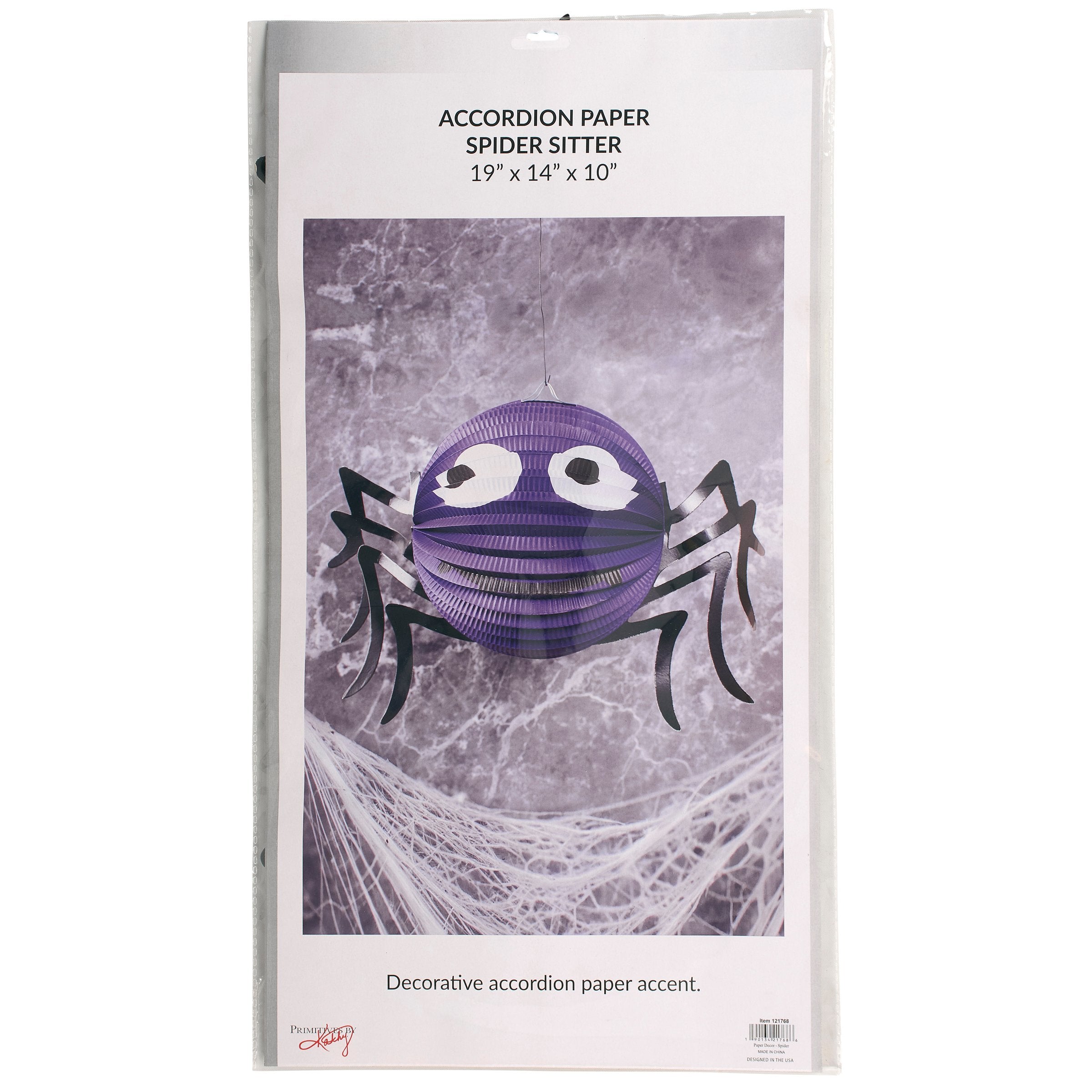Spooky 3D Accordion Paper Spider Halloween Decoration with Black Legs