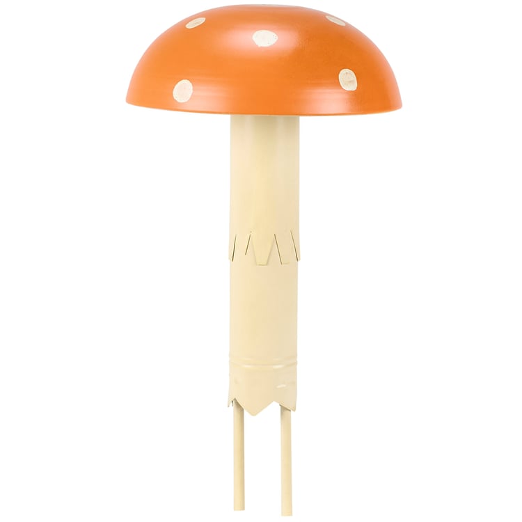 Charming Rustic Metal Mushroom Garden Stakes Set - Whimsical Outdoor Yard Decor